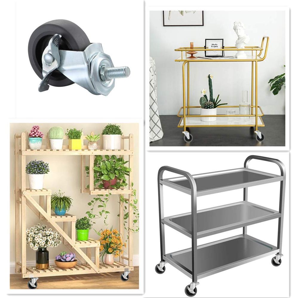 Ruedas Giratorias WH 3" con Freno Set de 4 Sin Ruido