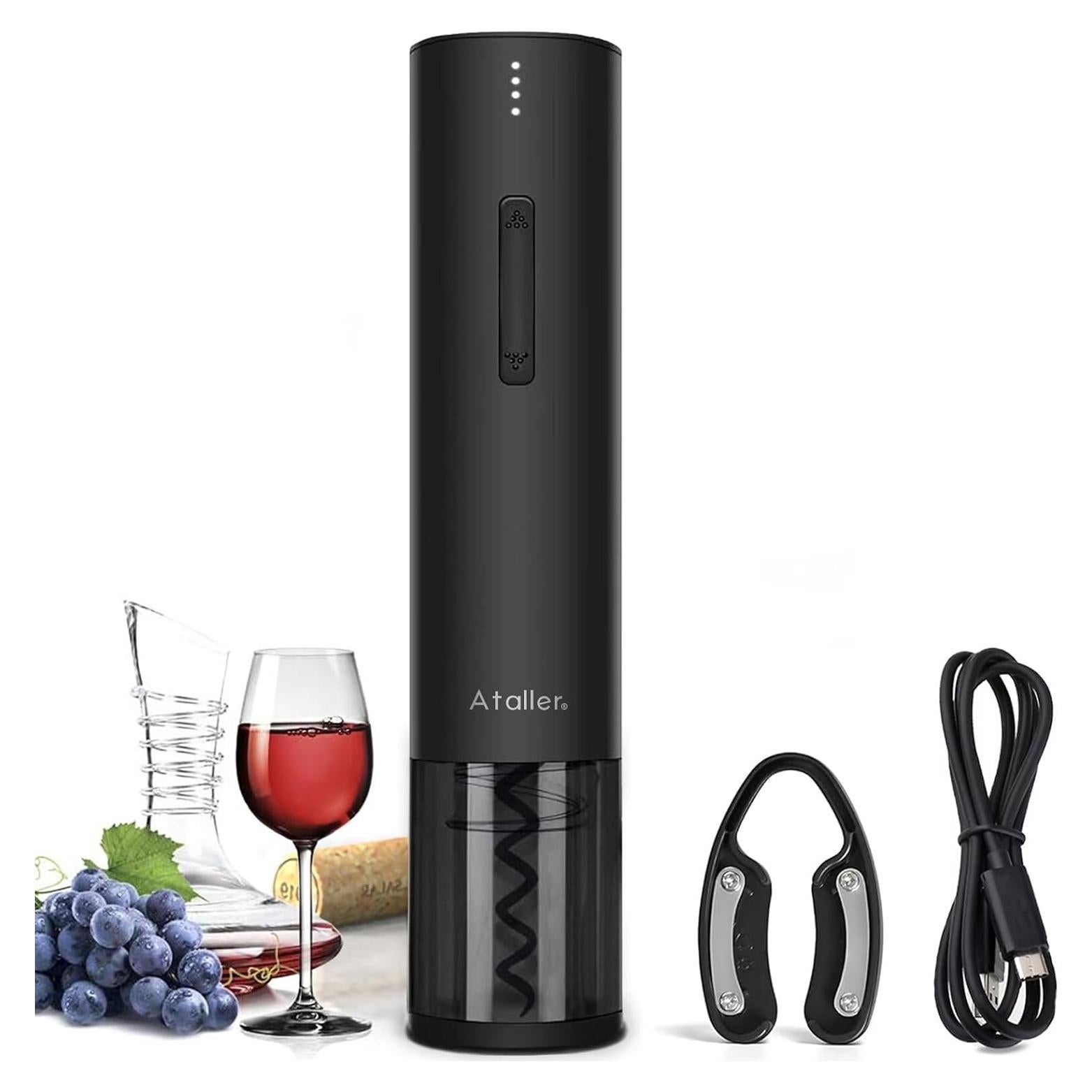 Abridor de Botellas de Vino Eléctrico Ataller KP-260B Negro