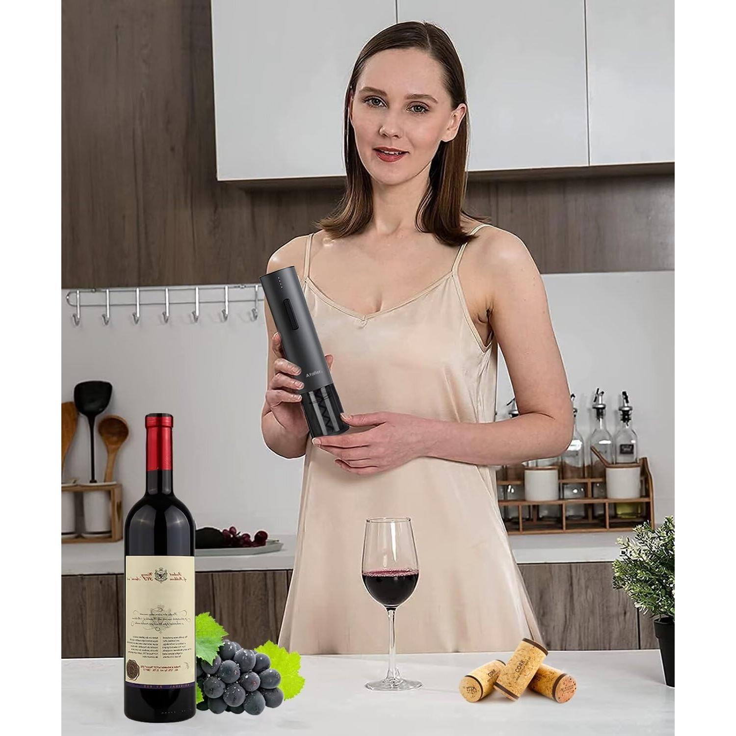 Abridor de Botellas de Vino Eléctrico Ataller KP-260B Negro