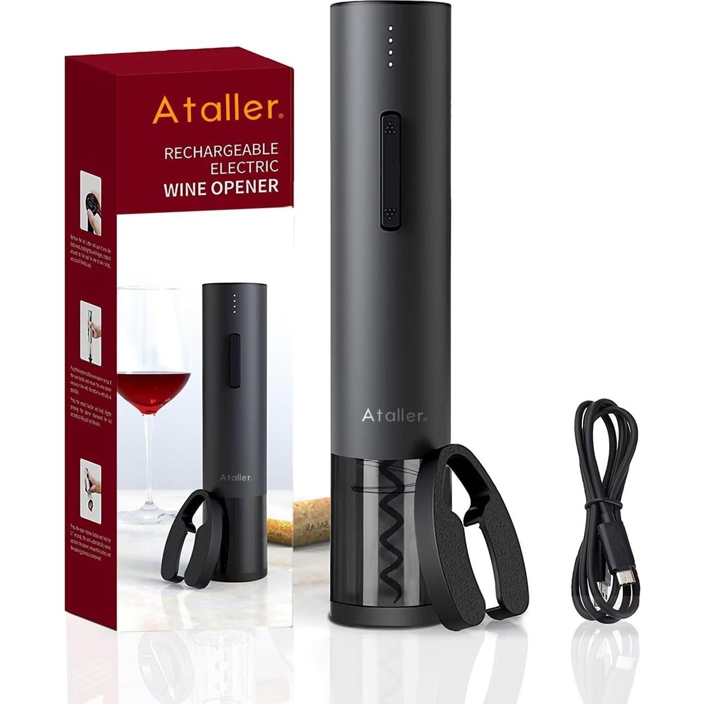Abridor de Botellas de Vino Eléctrico Ataller KP-260B Negro