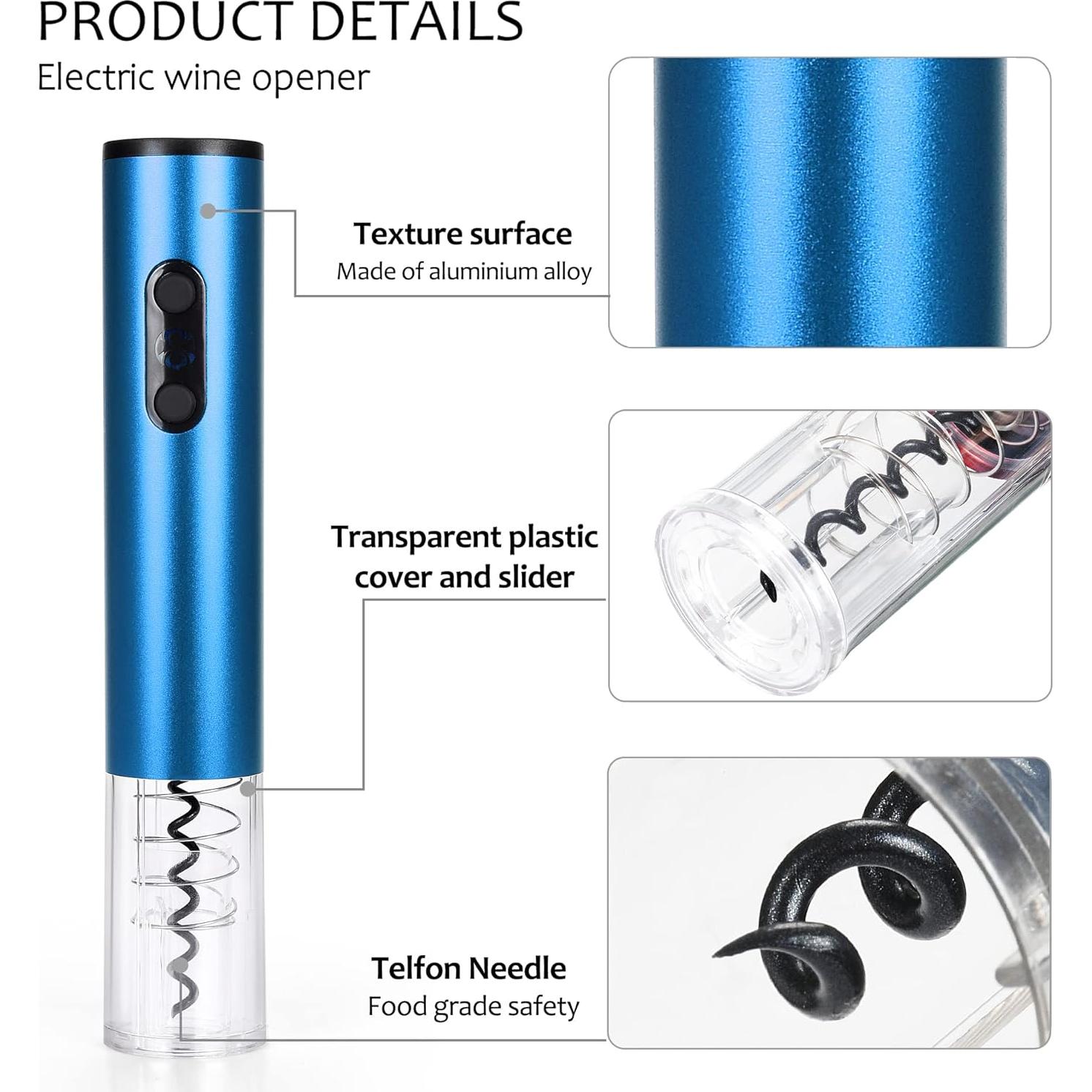 Abridor de Vino Eléctrico Tirrinia con Accesorios 5 Piezas