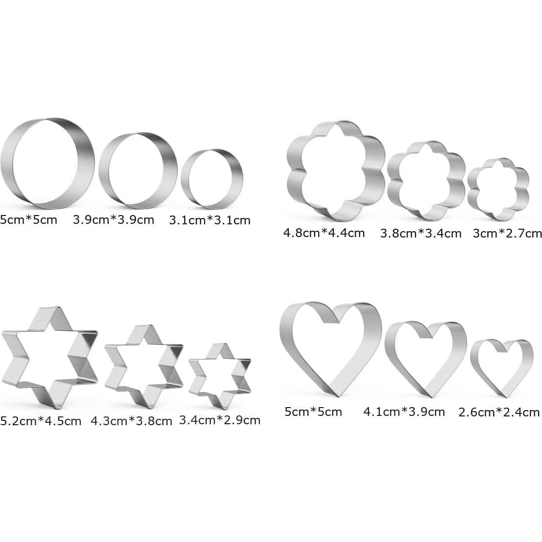 Juego de Cortadores de Galletas MIUTME Acero Inoxidable 12 Piezas