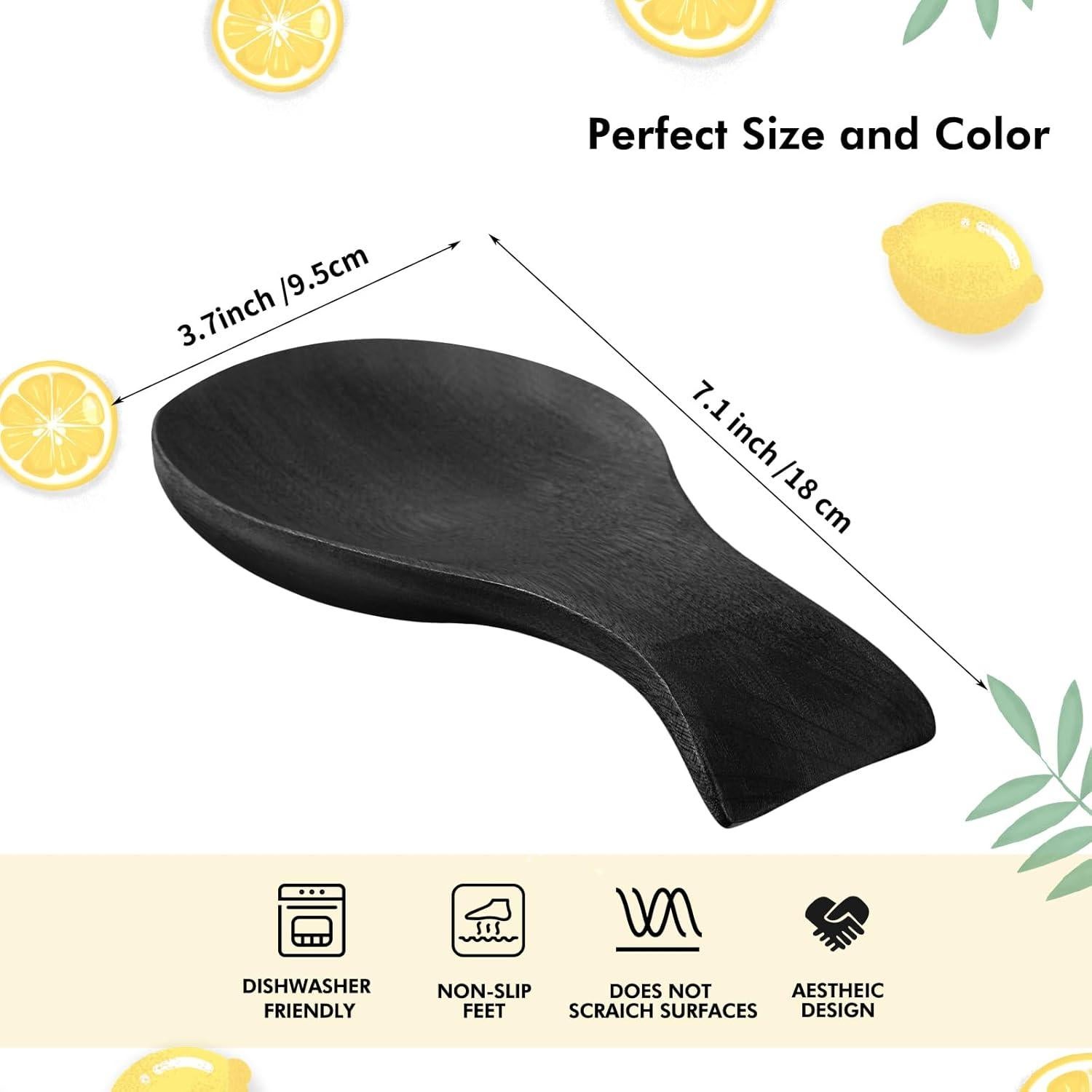 Soporte para Cuchara de Madera de Bambú Patelai 17.78 cm Negro