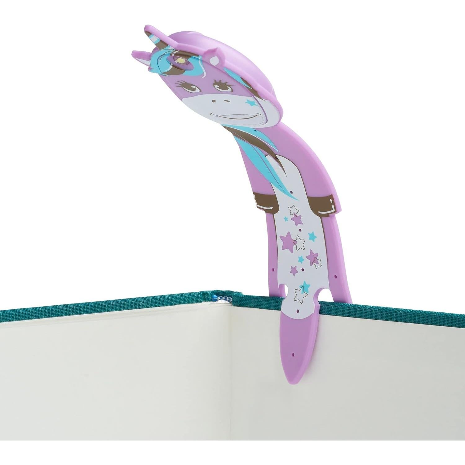 Flexilight Luz de Lectura LED 2 en 1 Marcador Púrpura Unicornio
