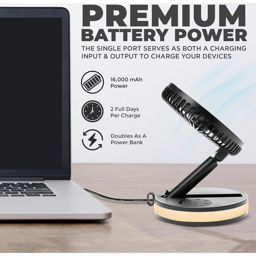 Ventilador Portátil VENTY Ventyfan 4 Velocidades LED USB-C