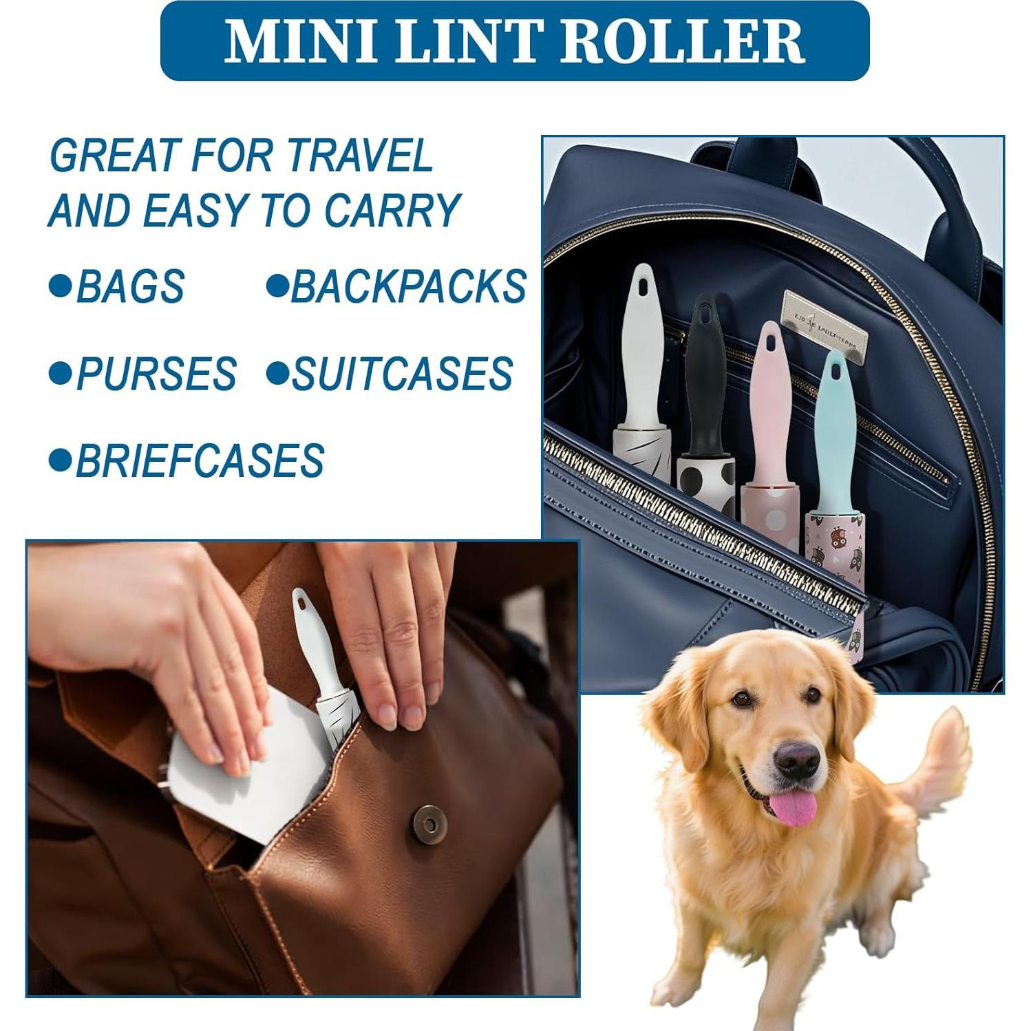 20 Piezas Rodillo Quitapelusas Keggaen Mini Viaje 15x2.8cm