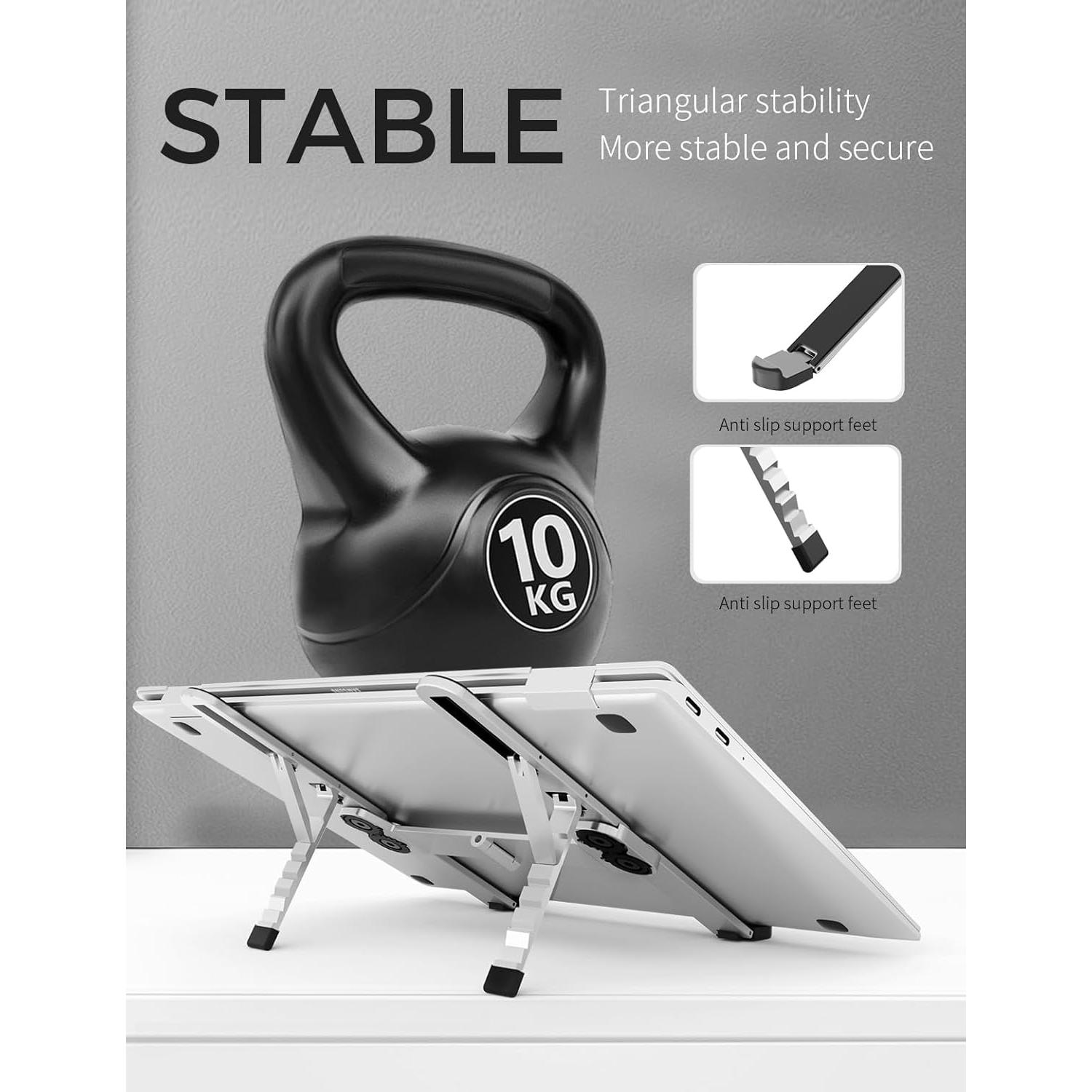 Soporte Plegable para Laptop Junfire, Aluminio, 6 Niveles, 39.6 cm