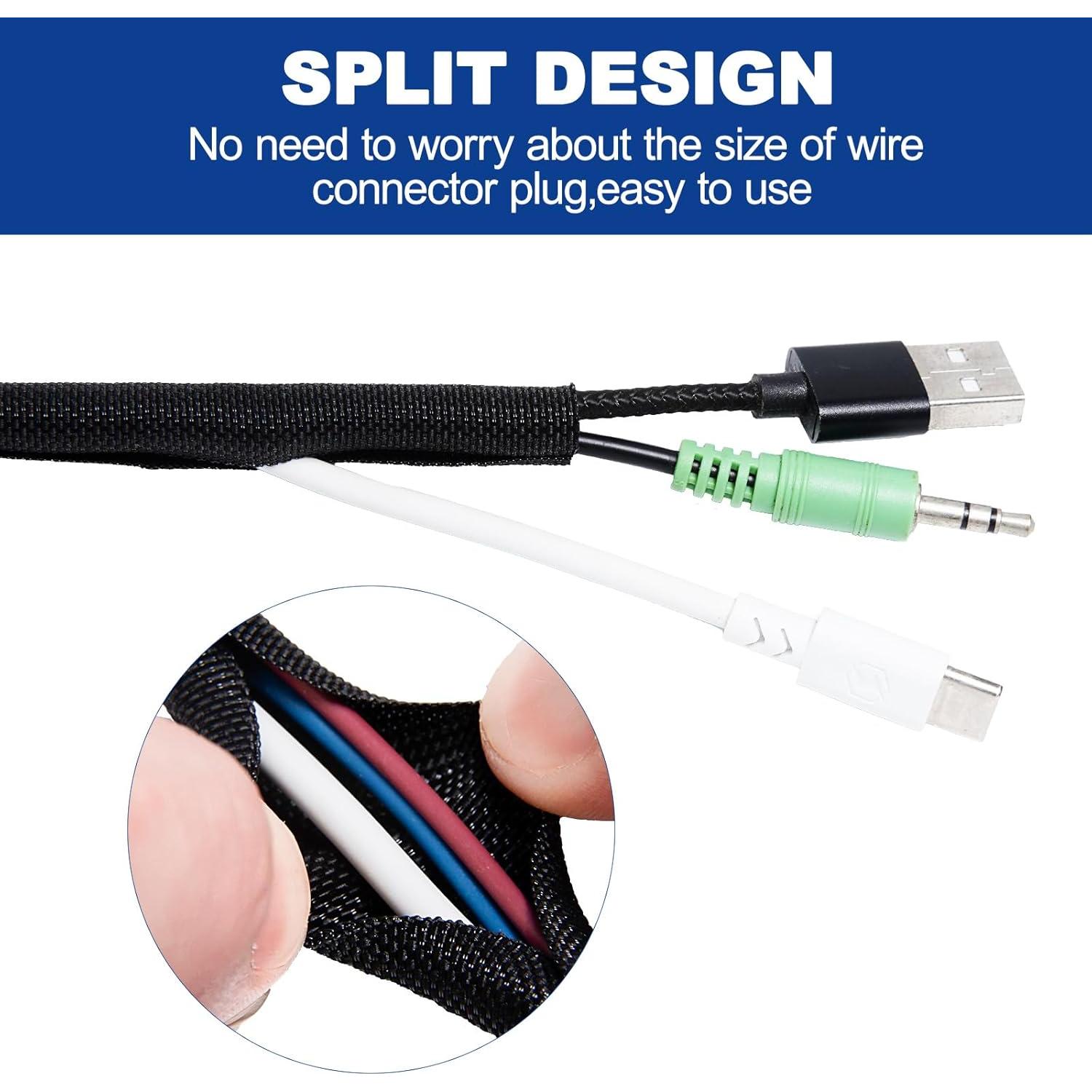 Manga de Cable Dividida Trenzada Teziicus 25 pies 1 pulgada