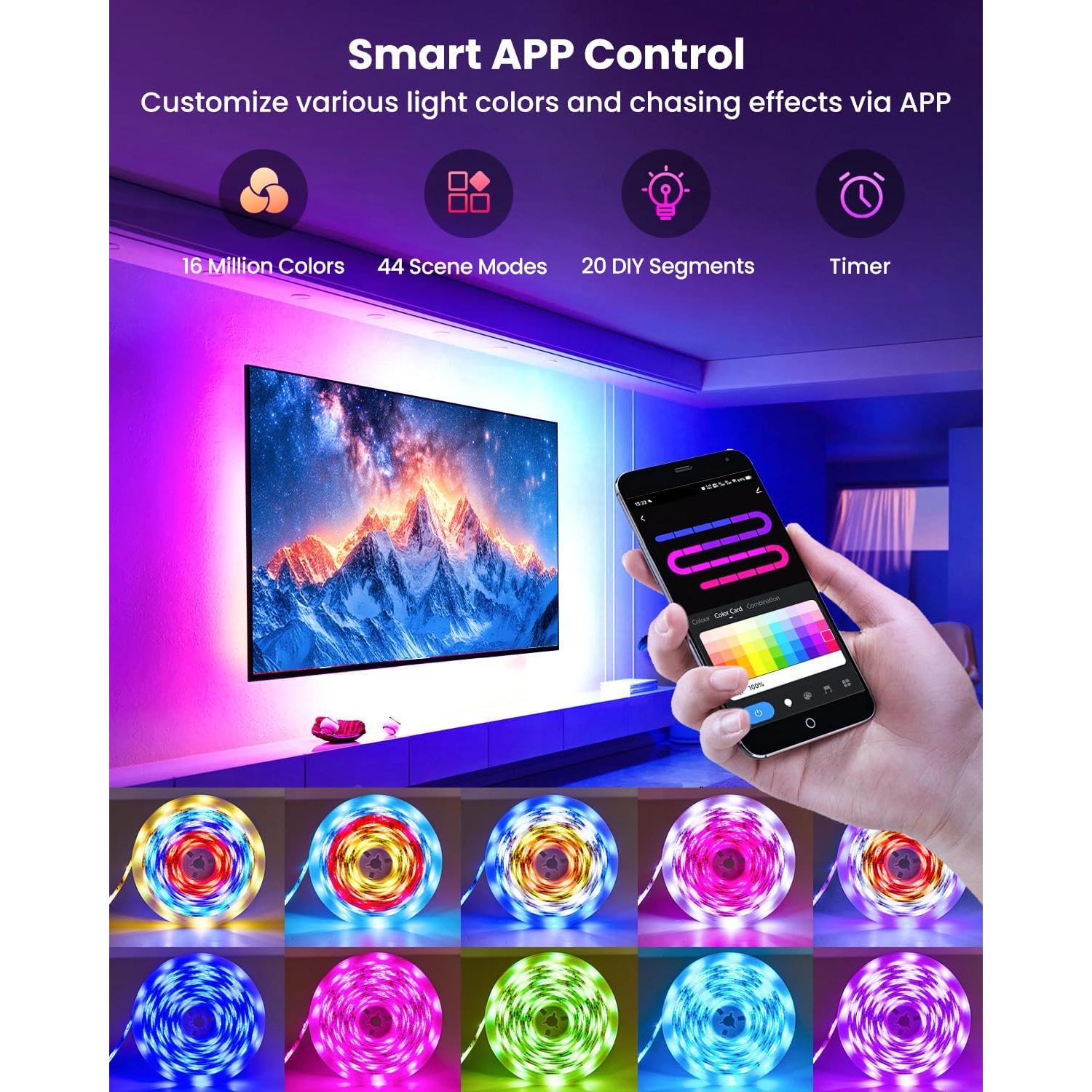 Tira de Luz LED RGB+IC 3.00m Pak para TV 32-43" Control App