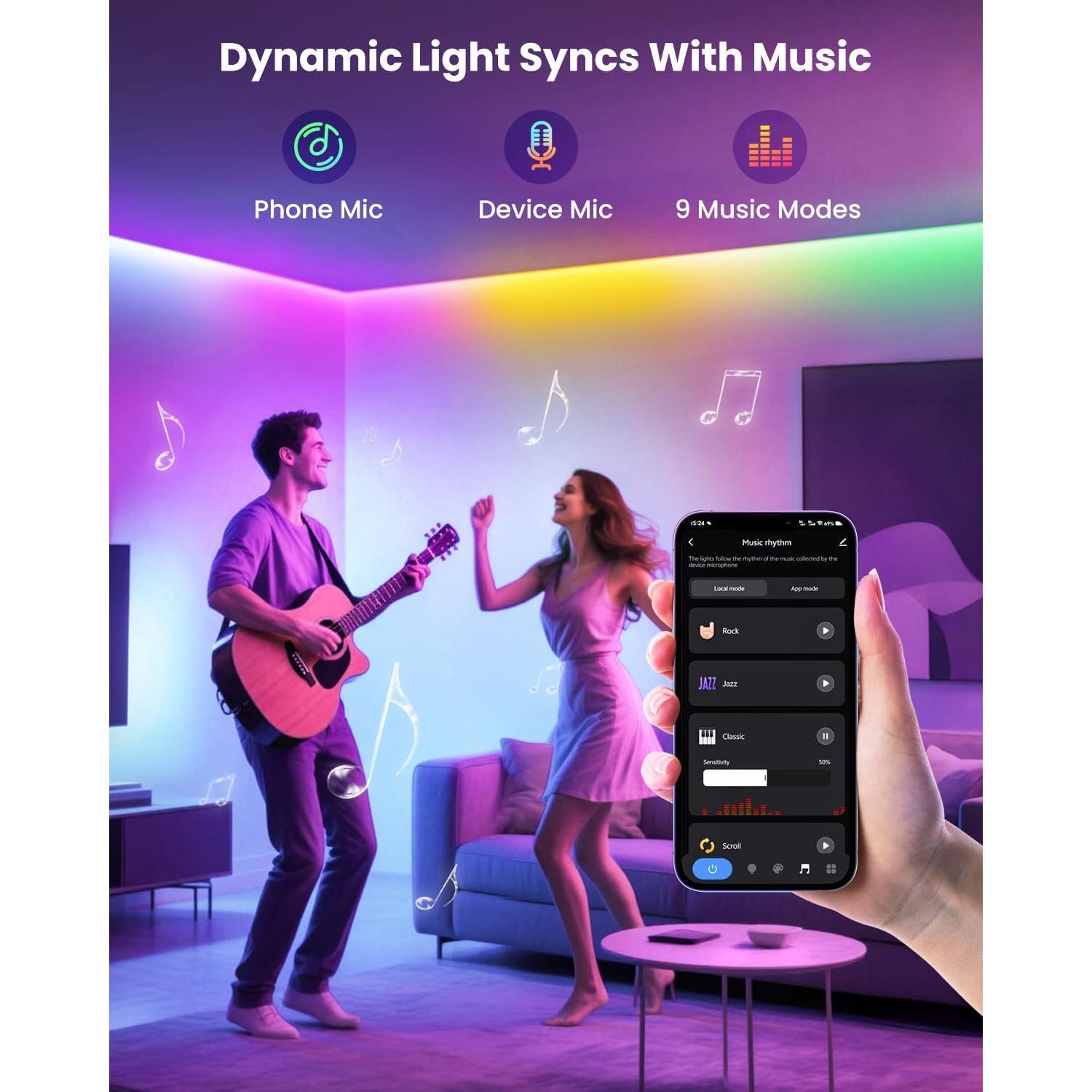 Tira de Luz LED RGB+IC 3.00m Pak para TV 32-43" Control App