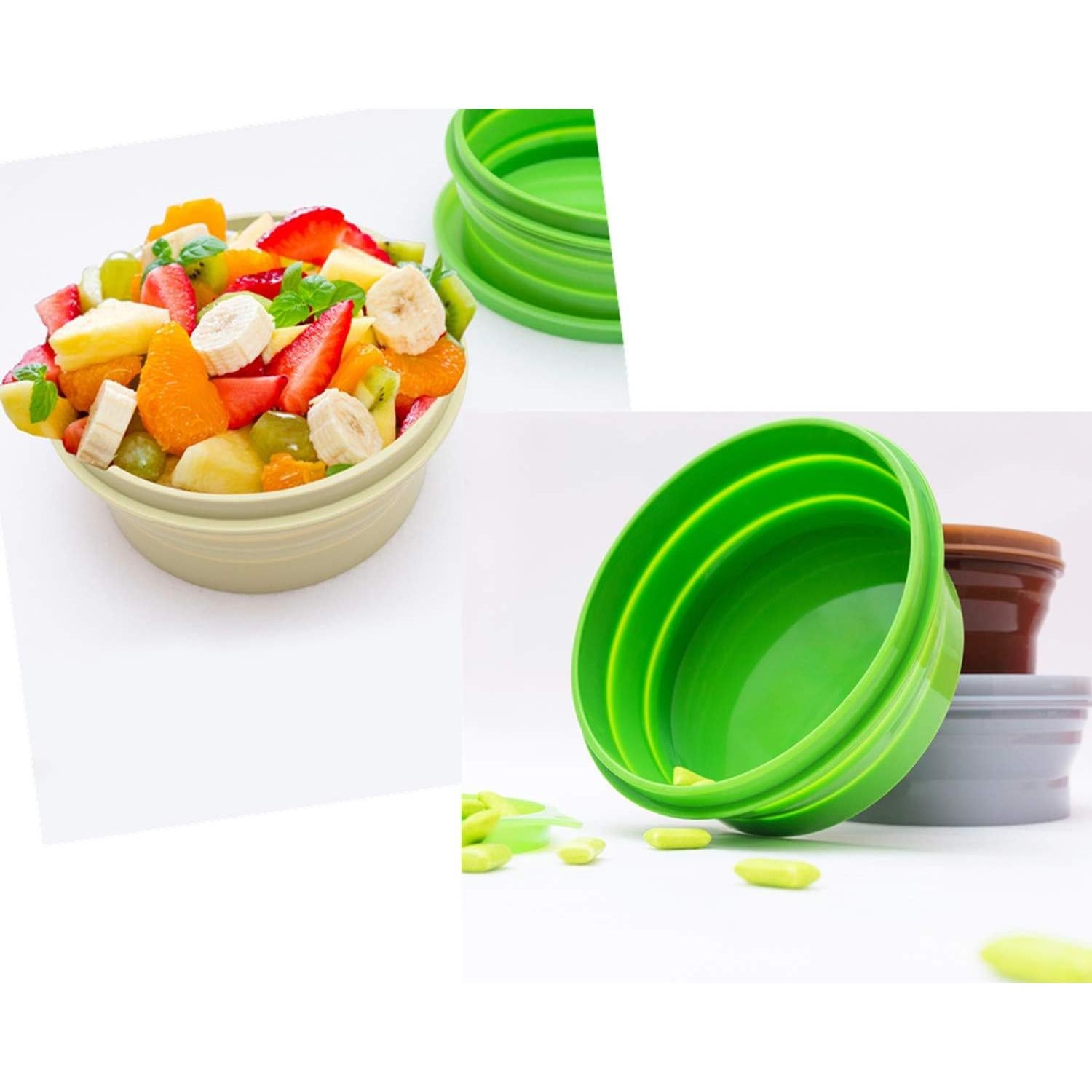 Tazón Plegable de Silicona IYYI 800ml Verde Manzana