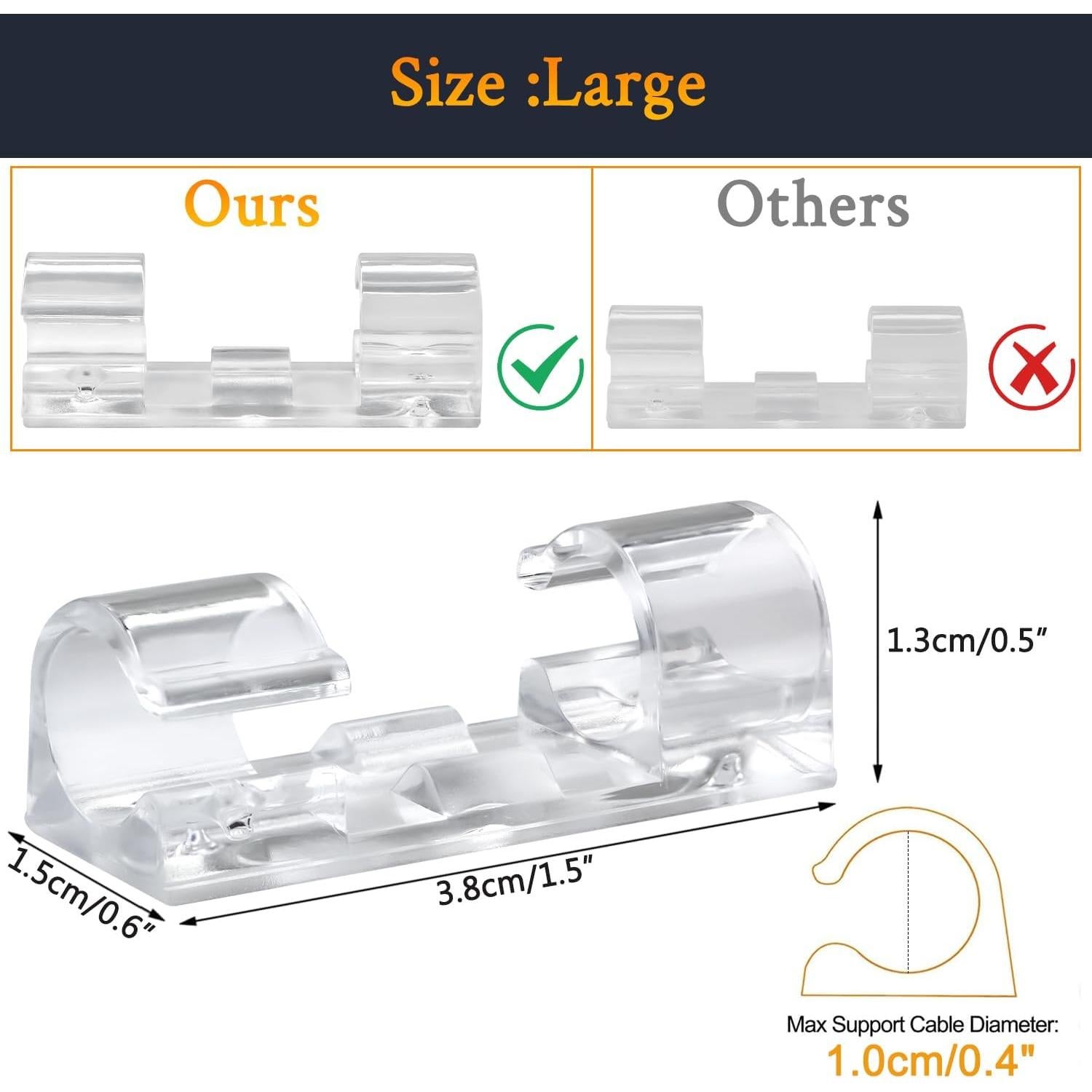 Clips Organizadores de Cables SOULWIT 50 Pcs Transparente