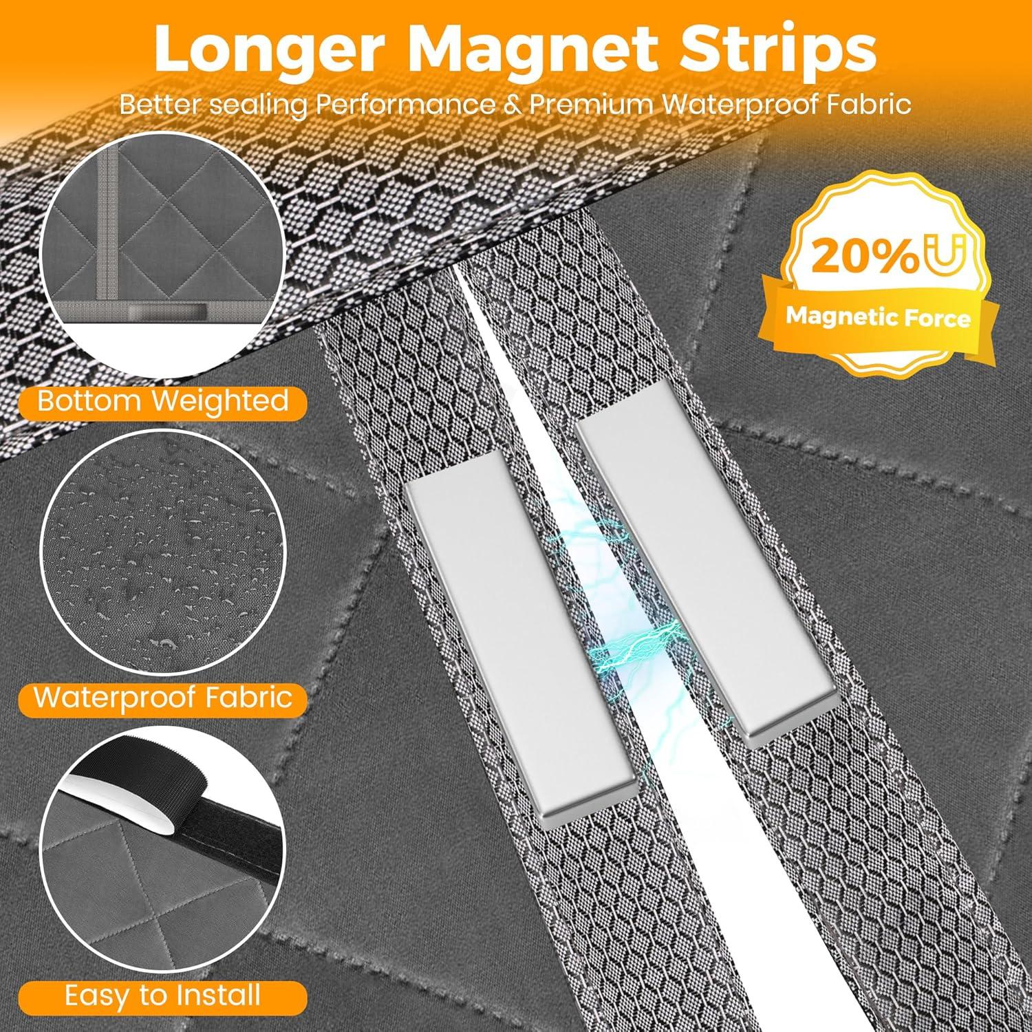 Cortina Aislante Térmica Magnética NABOWAN 81.3x203.2 cm Gris