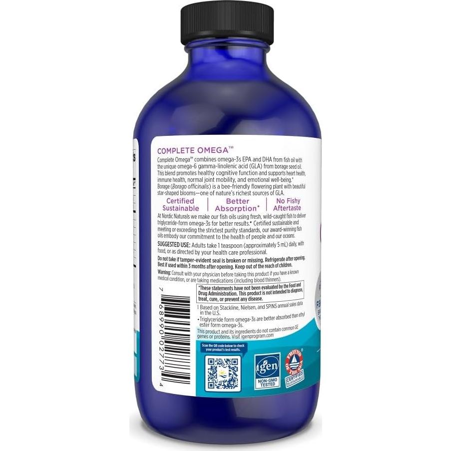 Omega Completo Nordic Naturals 8 oz Limón - 1270 mg Omega-3