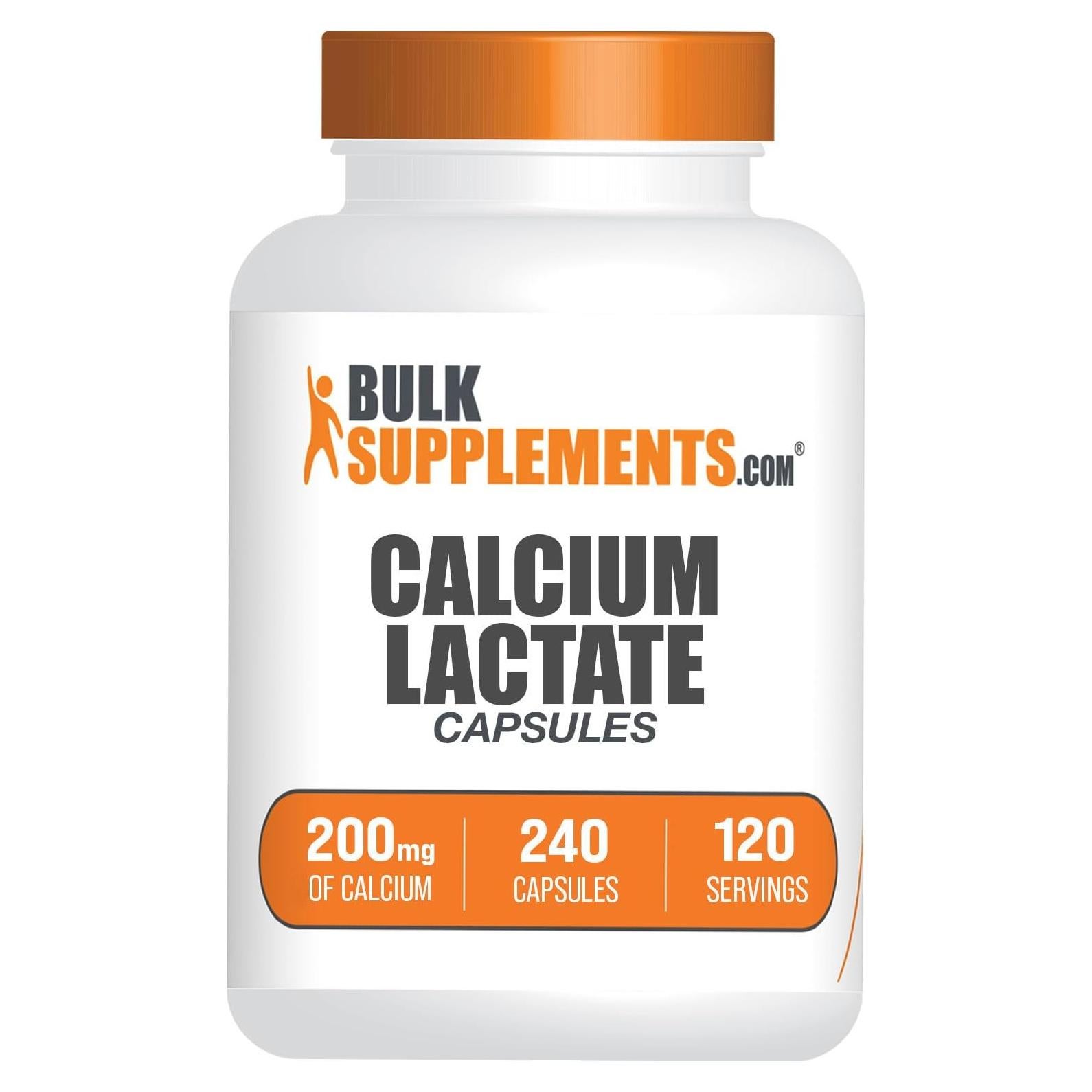 Cápsulas de Lactato de Calcio BulkSupplements 200mg - 240 Unidades