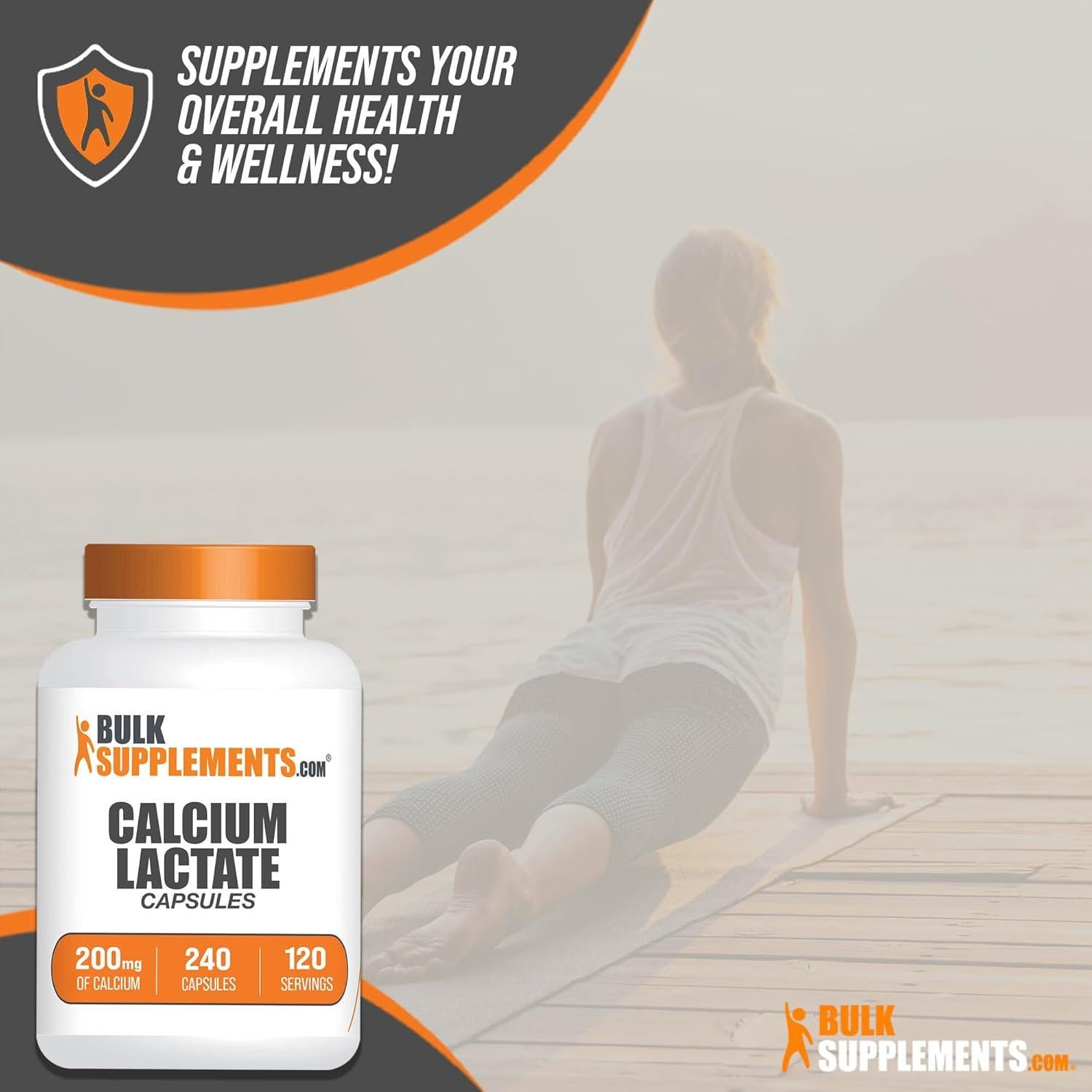 Cápsulas de Lactato de Calcio BulkSupplements 200mg - 240 Unidades