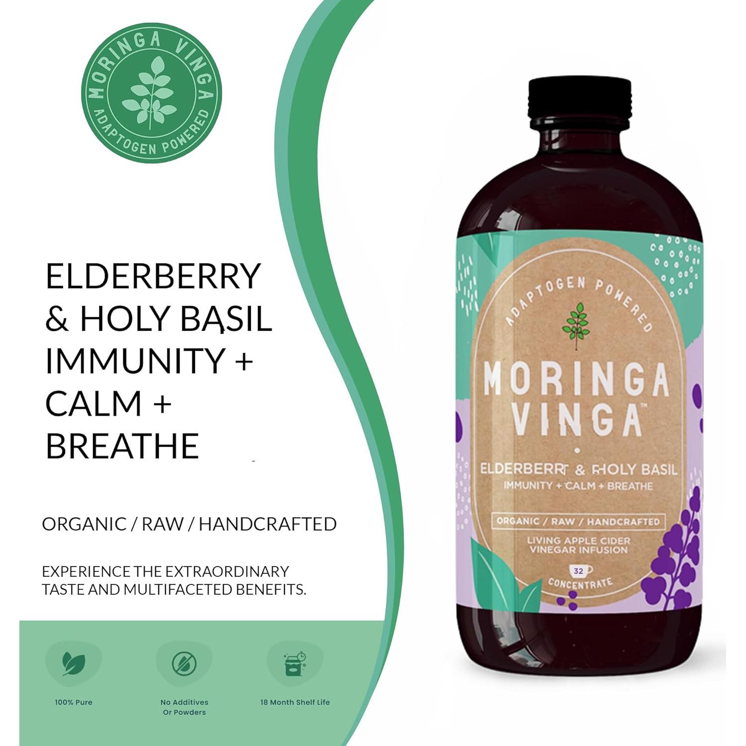 Infusión Orgánica de Saúco y Albahaca Sagrada Moringa 227g