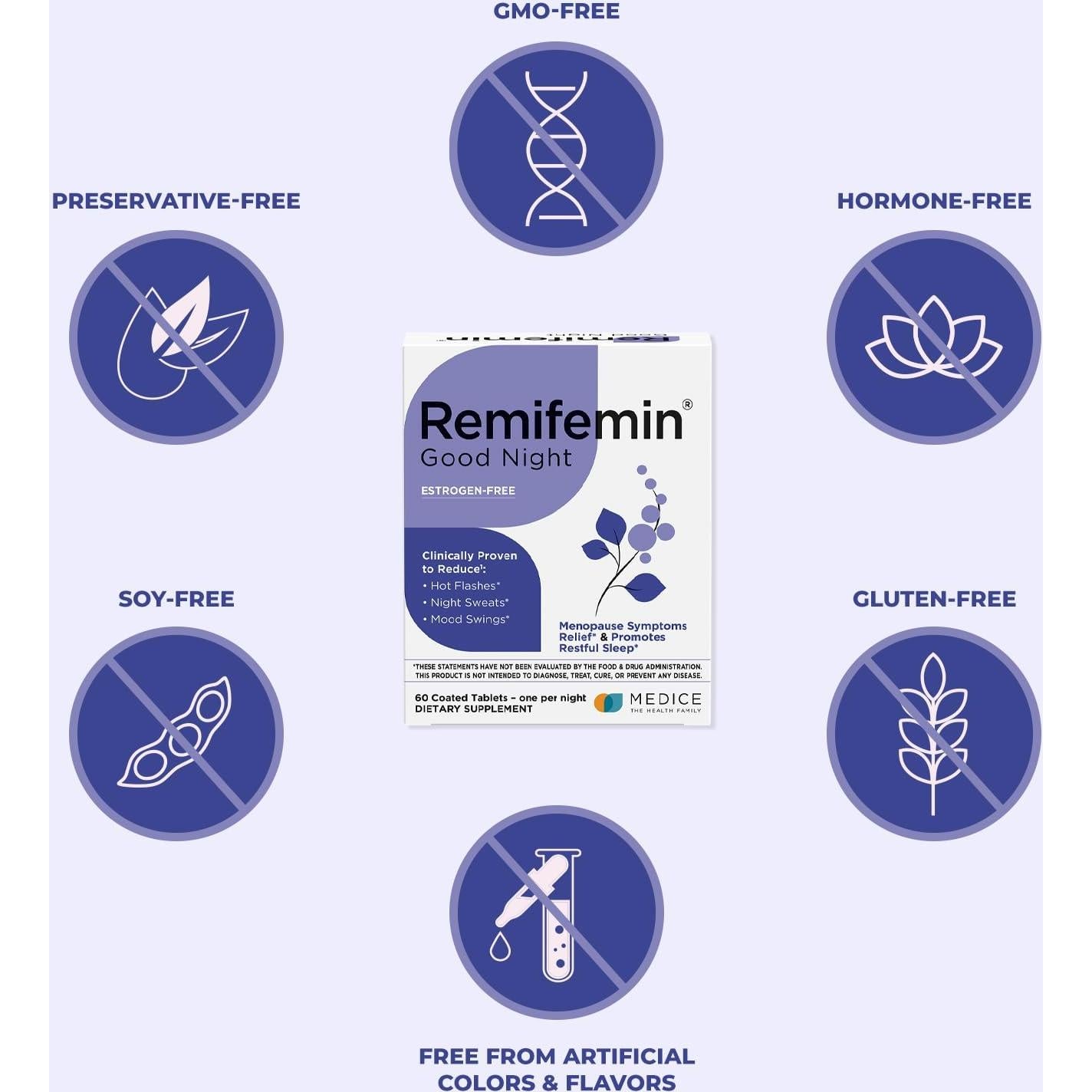 Remifemin Buenas Noches - Suplemento Menopausia 60 Tabletas