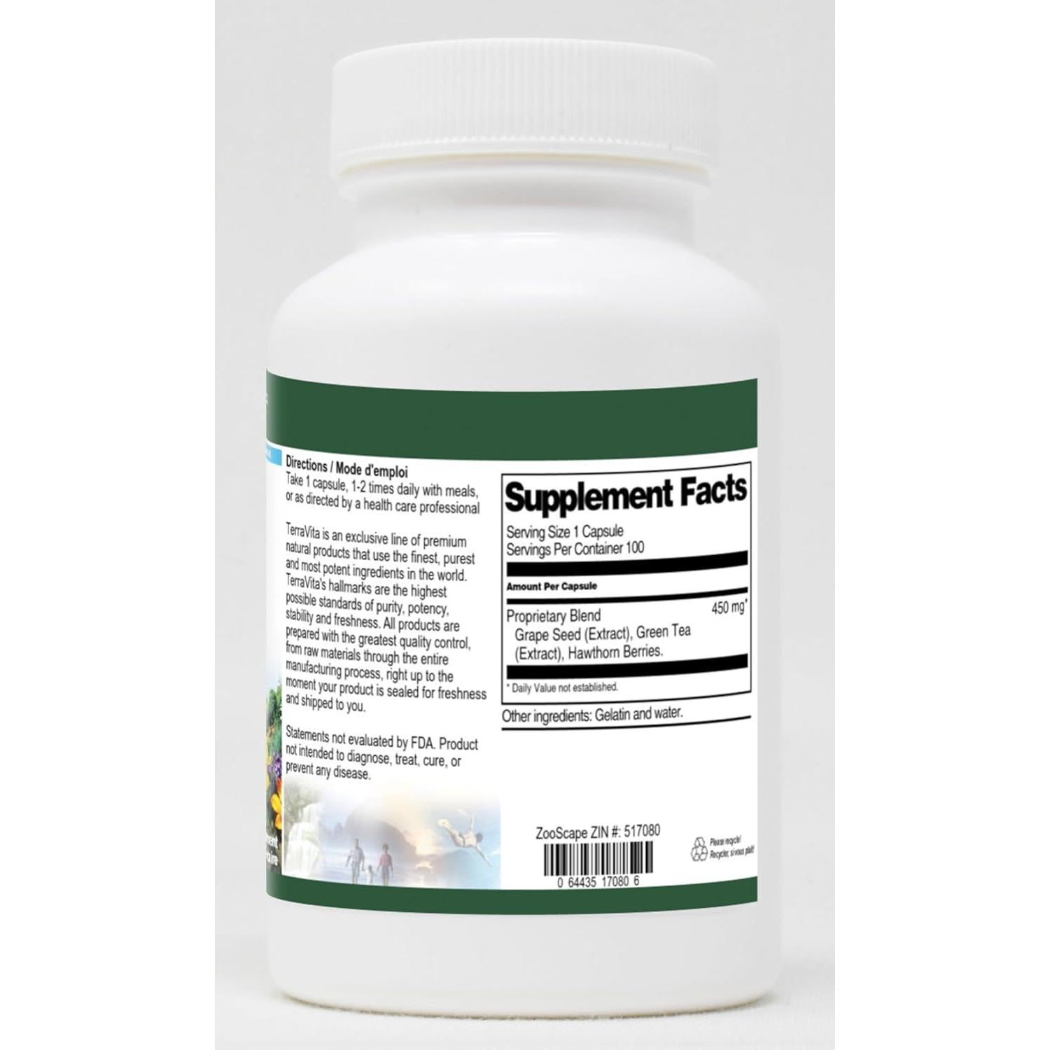 Suplemento Presión Arterial Alta TerraVita 450 mg 300 Cápsulas