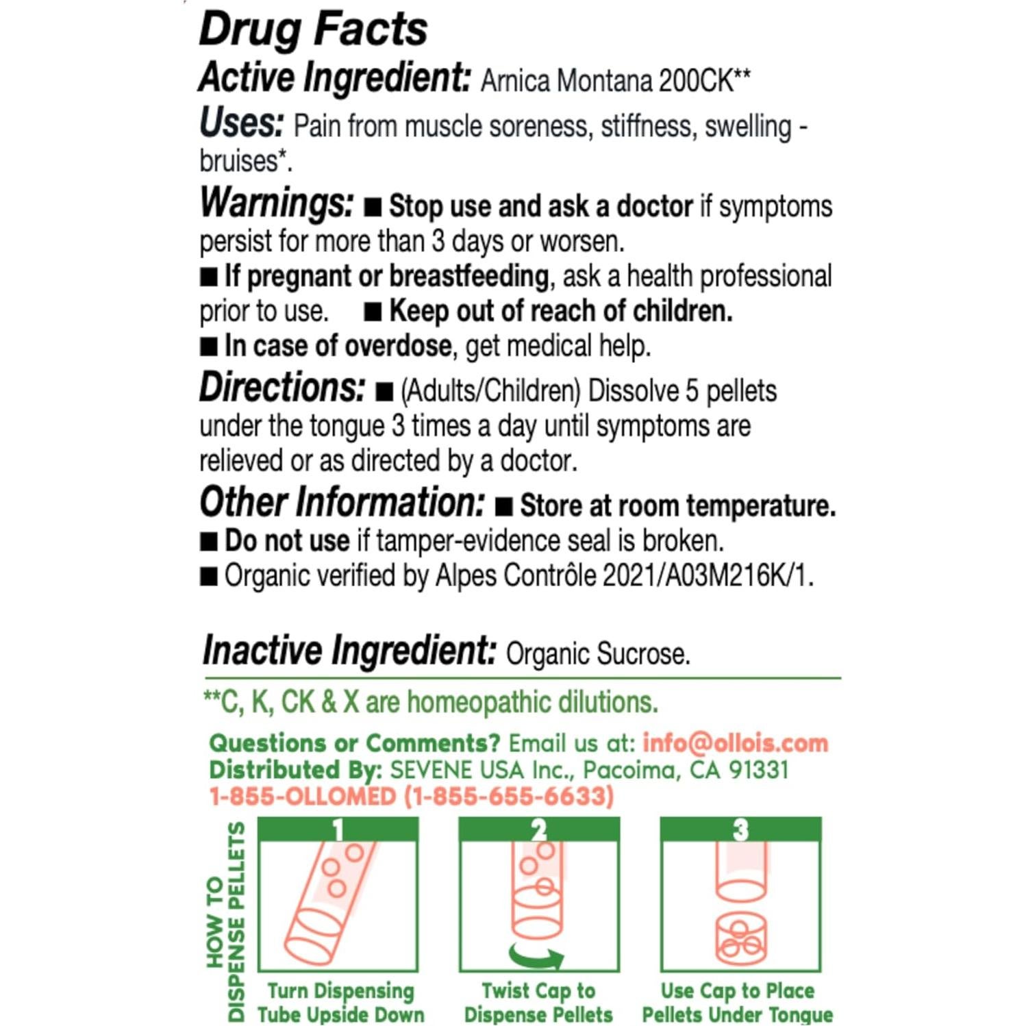 Medicamento Homeopático Vegano Ollois Arnica Montana 200CK 80 Pellets