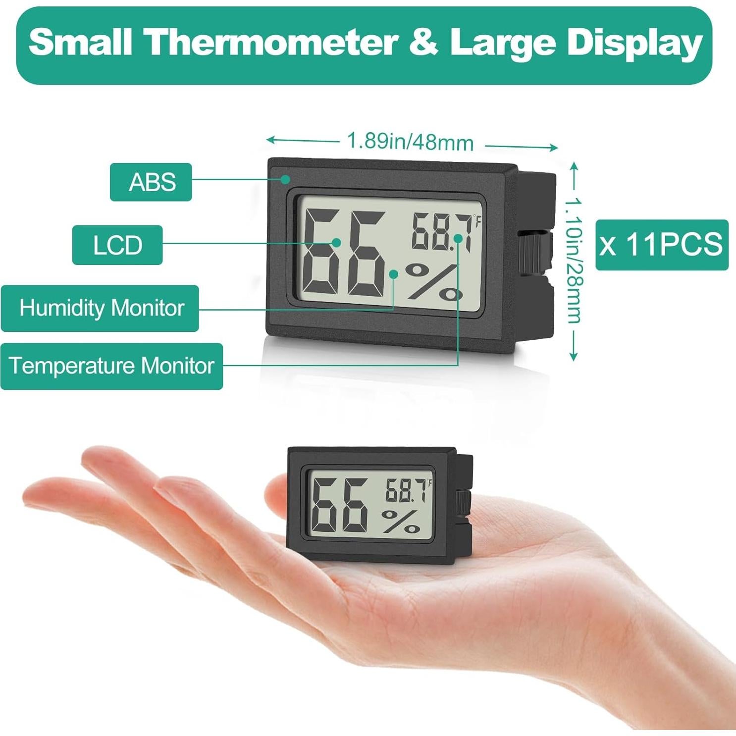 Paquete de 5 Termómetros Digitales Vaikby con Baterías y Adhesivo
