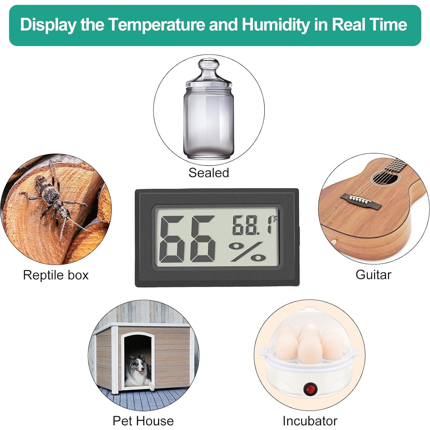 Paquete de 5 Termómetros Digitales Vaikby con Baterías y Adhesivo