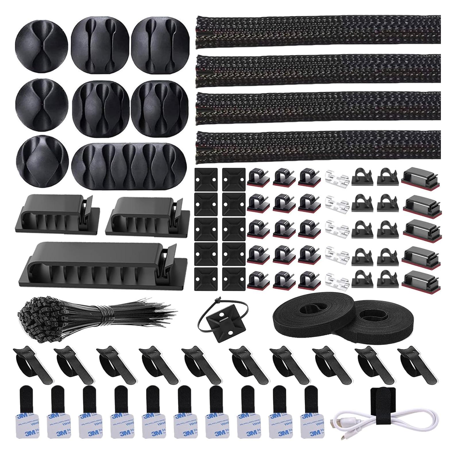 Kit de Gestión de Cables N NOROCME 192 Piezas Organizador