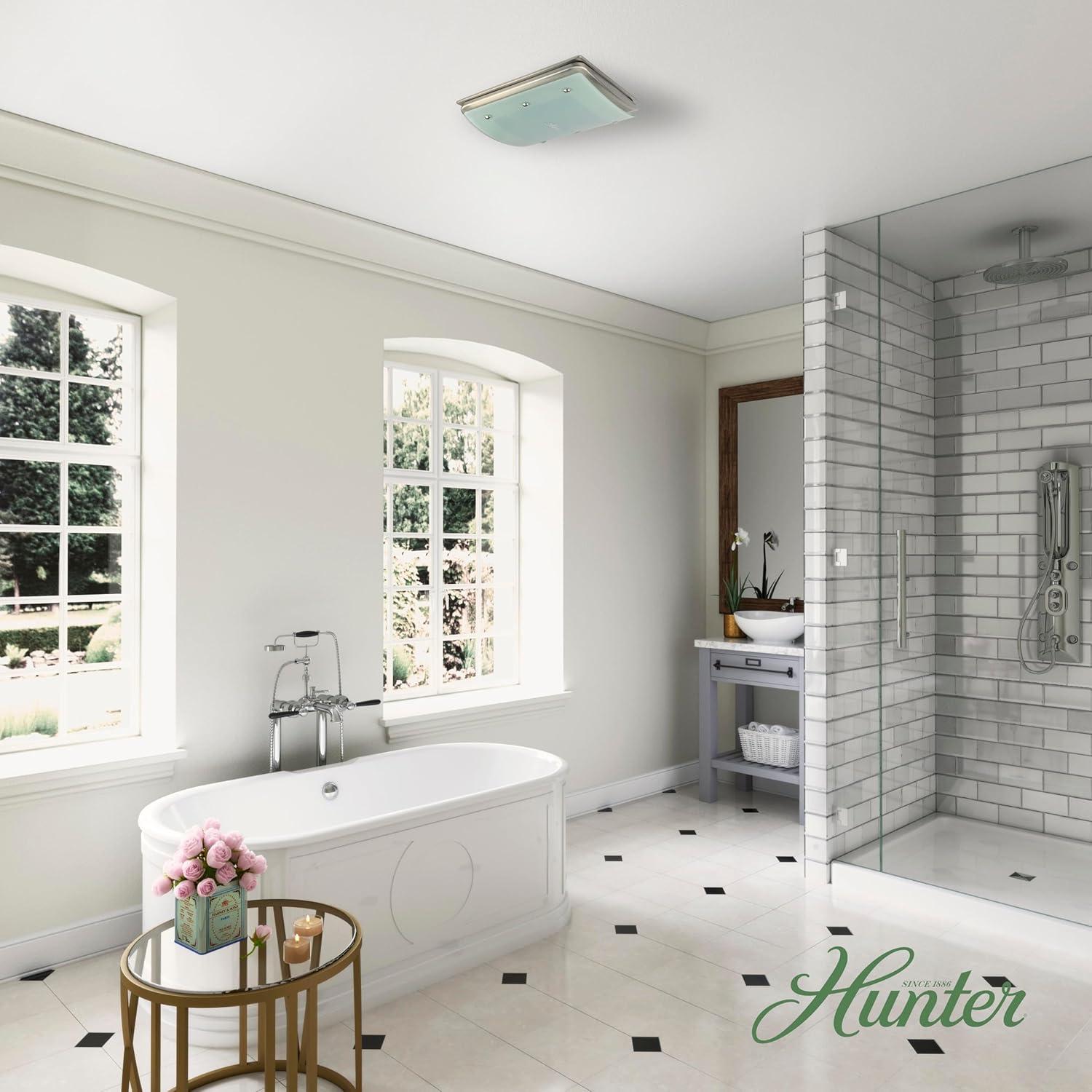 Ventilador de Baño Hunter Ellipse 100 CFM con Luz Niquel