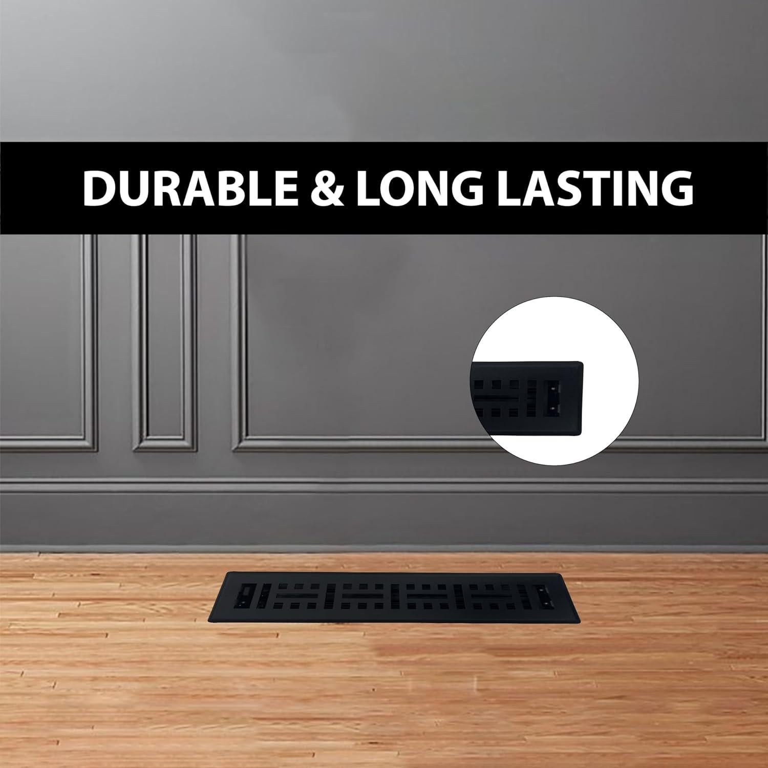 Registro de Piso de Acero Sierra Gates 5cm x 30.5cm Negro Texturizado