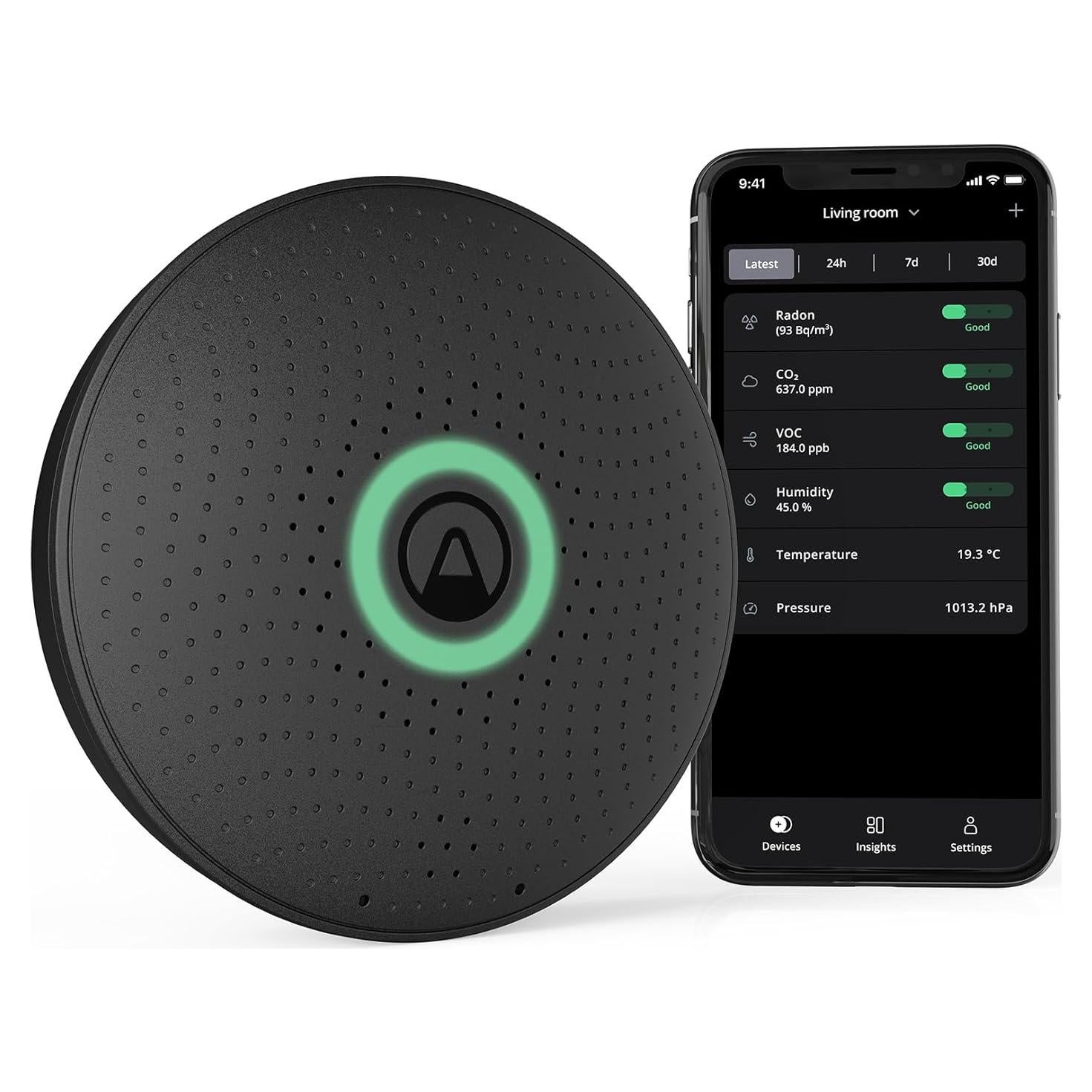 Monitor de Calidad del Aire Airthings Wave Plus - Edición Limitada Negra