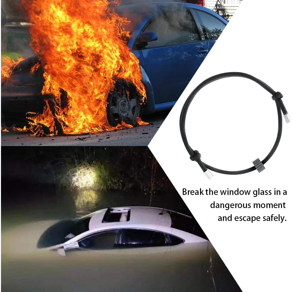 BESULEN Pulsera Rompe Ventanas de Coche, 2 Pcs, Carburo Tungsteno