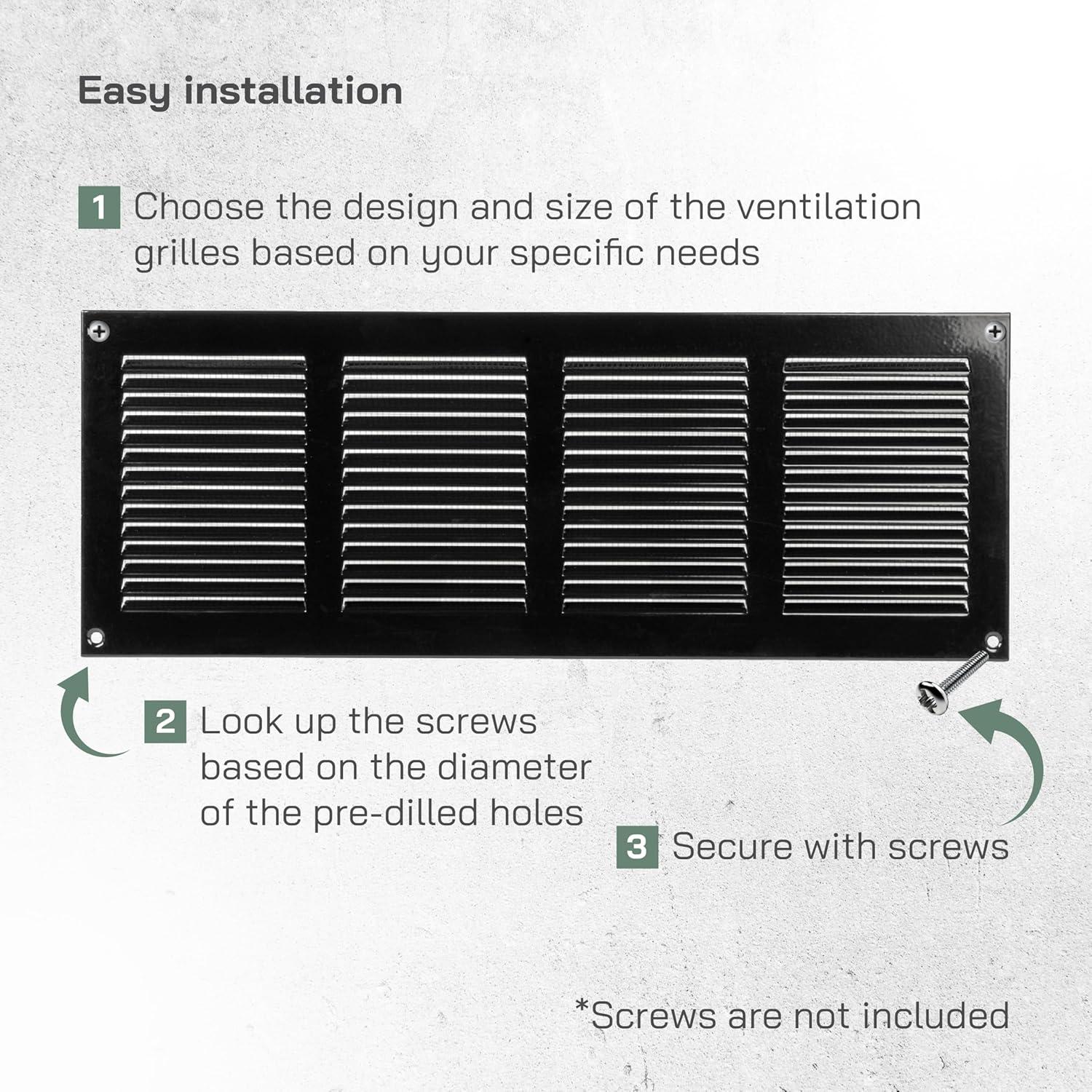 Cubierta de Ventilación Metal 40x15 cm con Protección Insectos