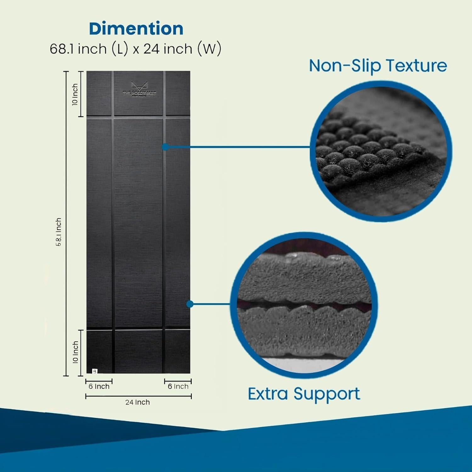 Alfombrilla de Yoga Plegable Foldy Mat Negra 173x61 cm