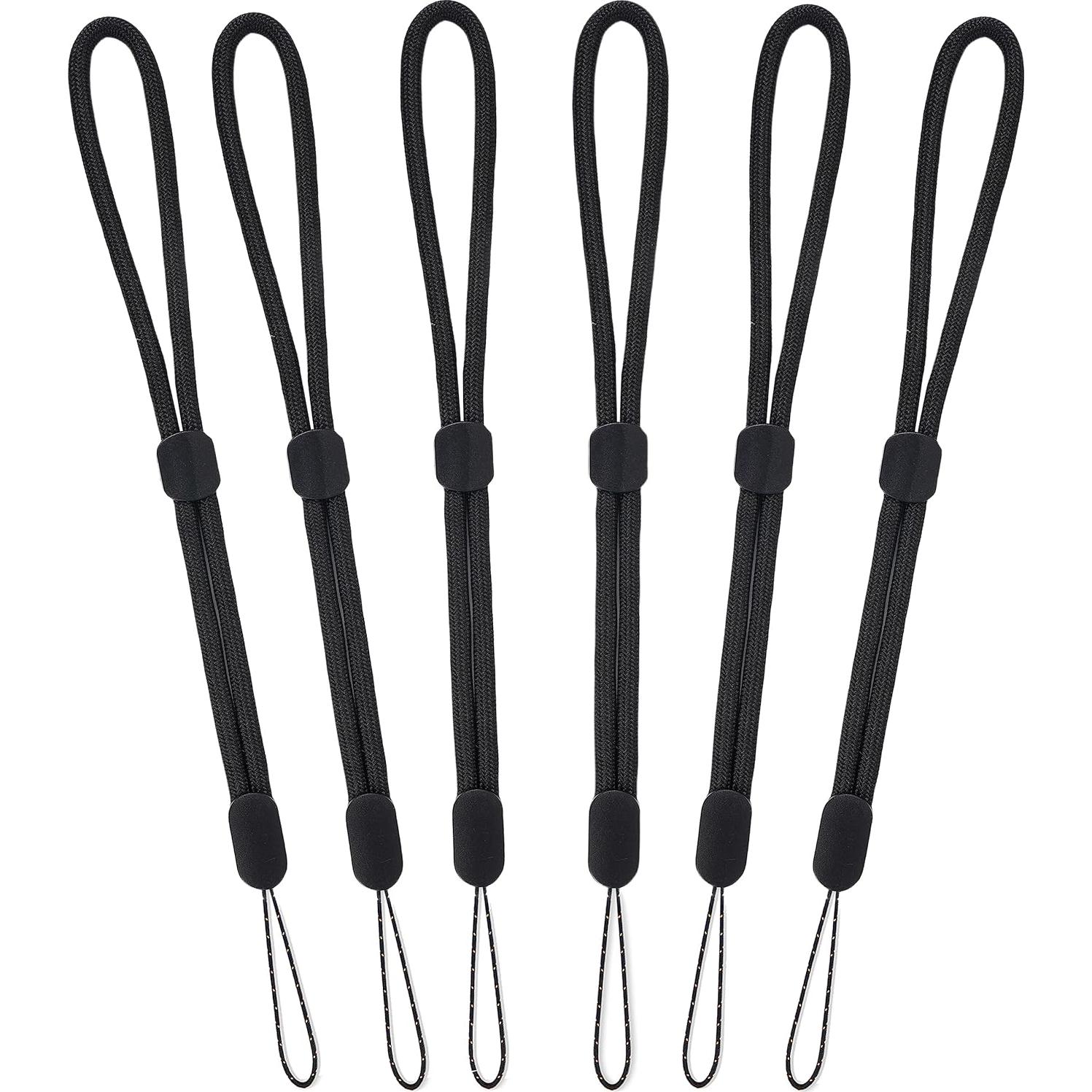 Cintas de Muñeca Ajustables YOUOWO 6 Pcs Negras 22.5 cm