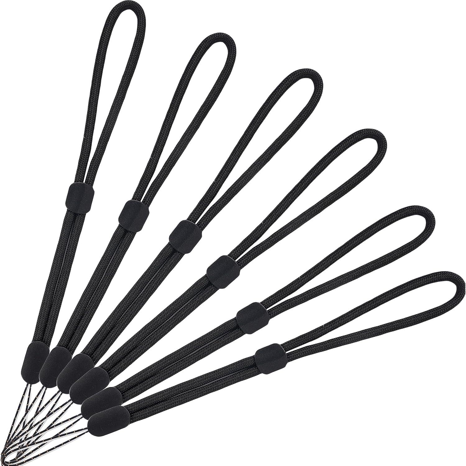 Cintas de Muñeca Ajustables YOUOWO 6 Pcs Negras 22.5 cm