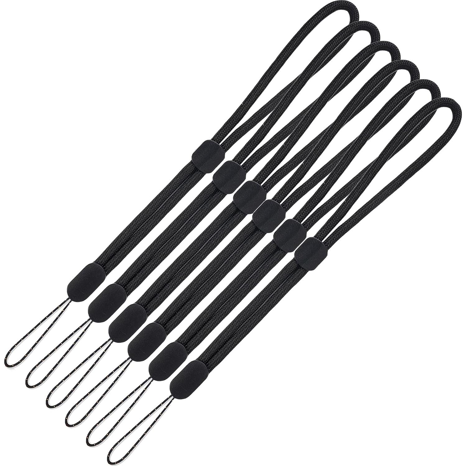 Cintas de Muñeca Ajustables YOUOWO 6 Pcs Negras 22.5 cm