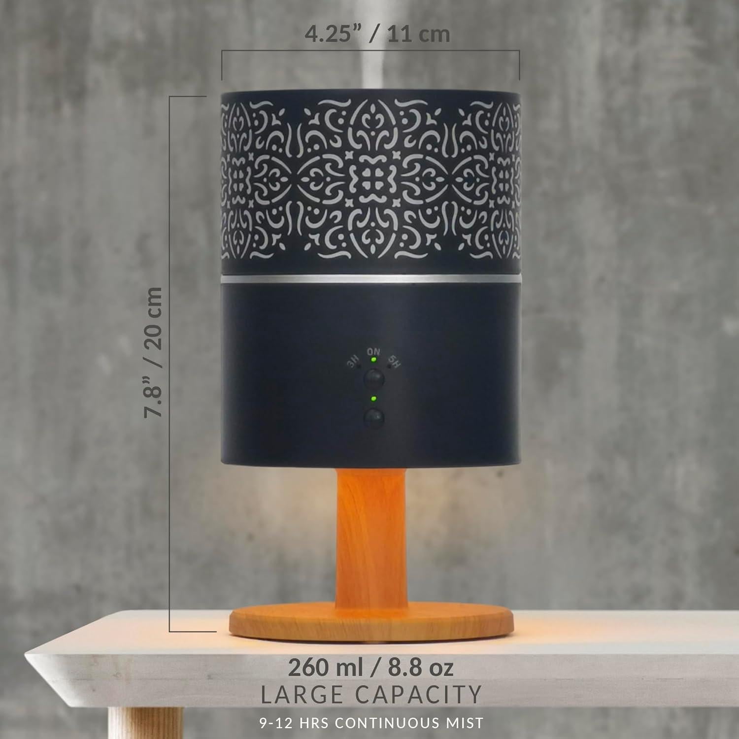 Difusor de Aceite Esencial Earnest Living 260ml Negro