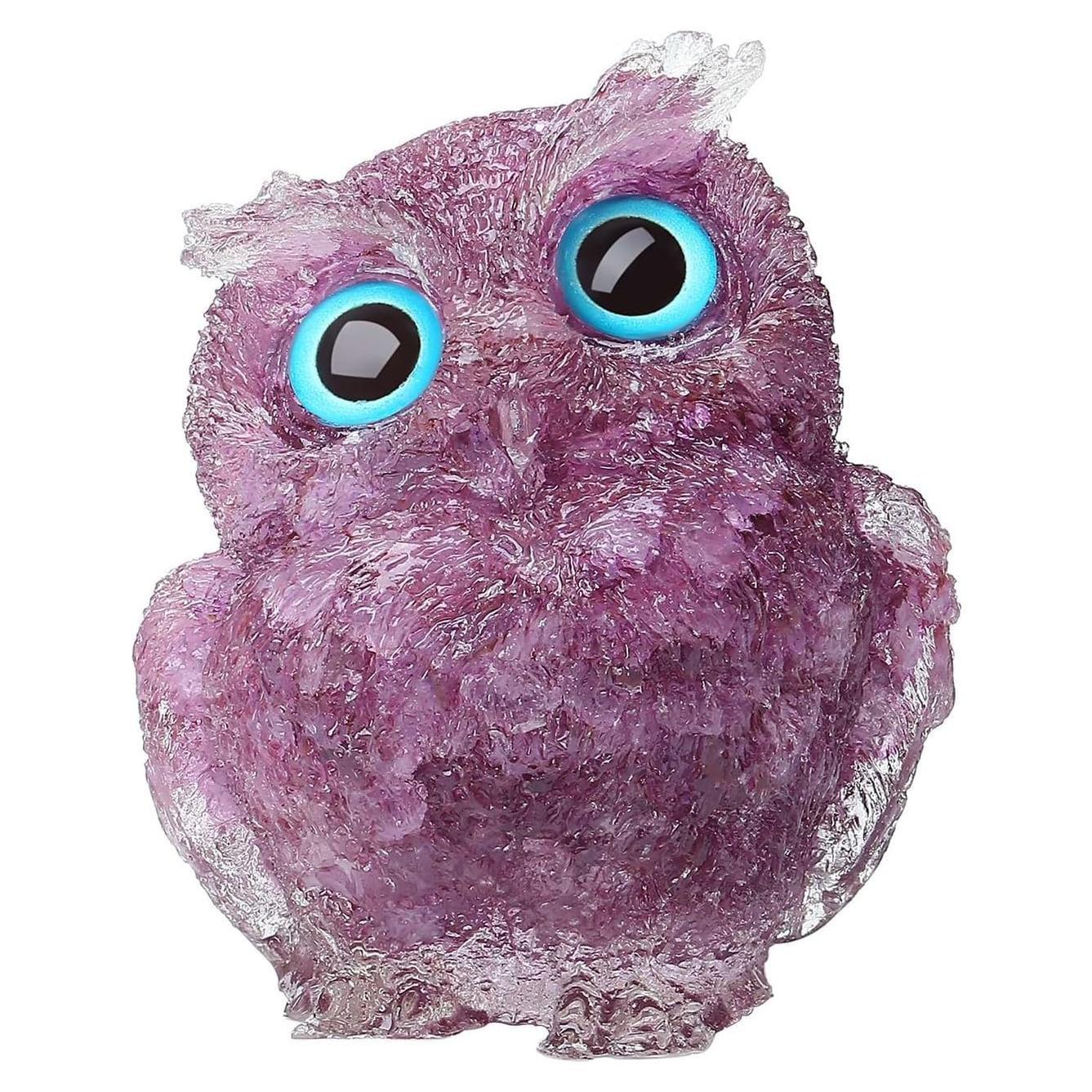 Estatua de Búho de Amatista LAIDANLA 6 cm Decoración Espiritual