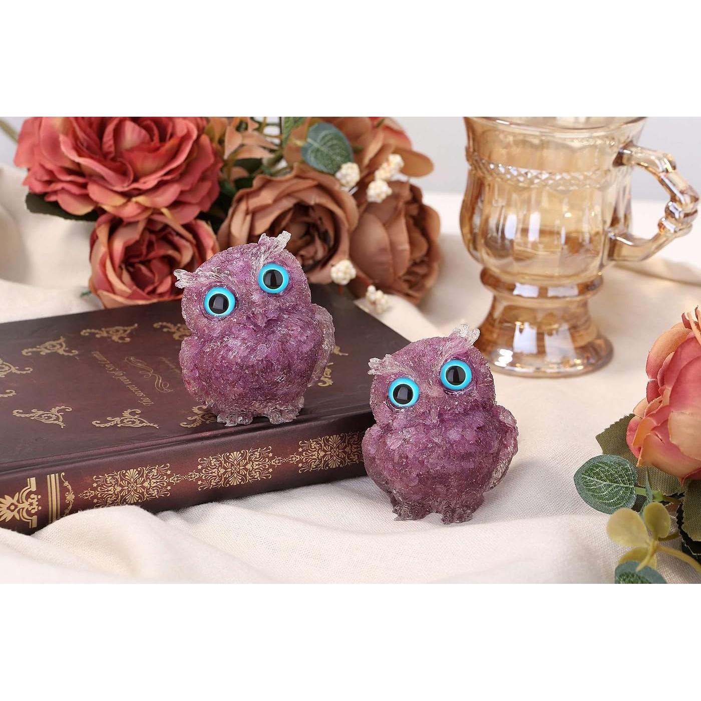 Estatua de Búho de Amatista LAIDANLA 6 cm Decoración Espiritual