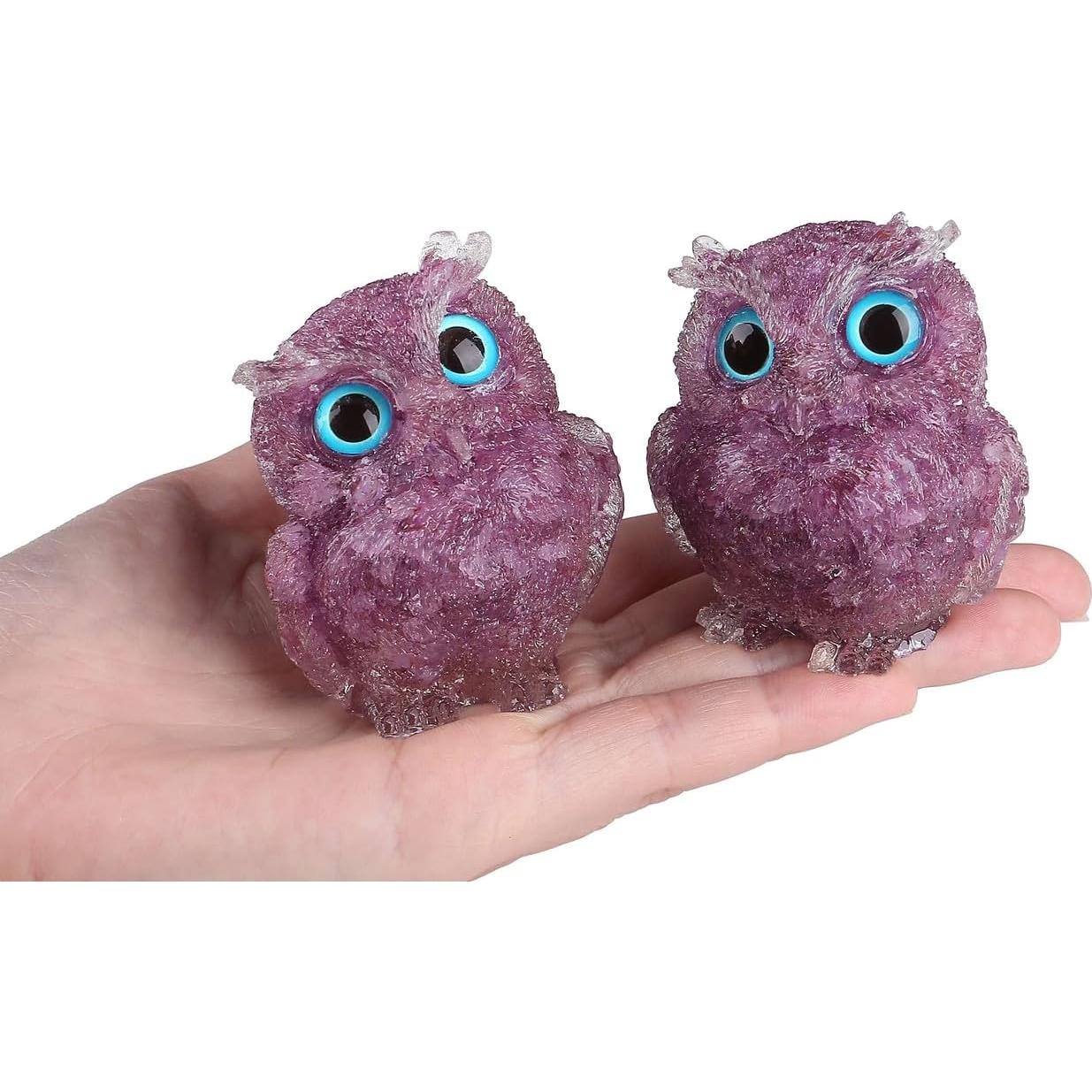 Estatua de Búho de Amatista LAIDANLA 6 cm Decoración Espiritual