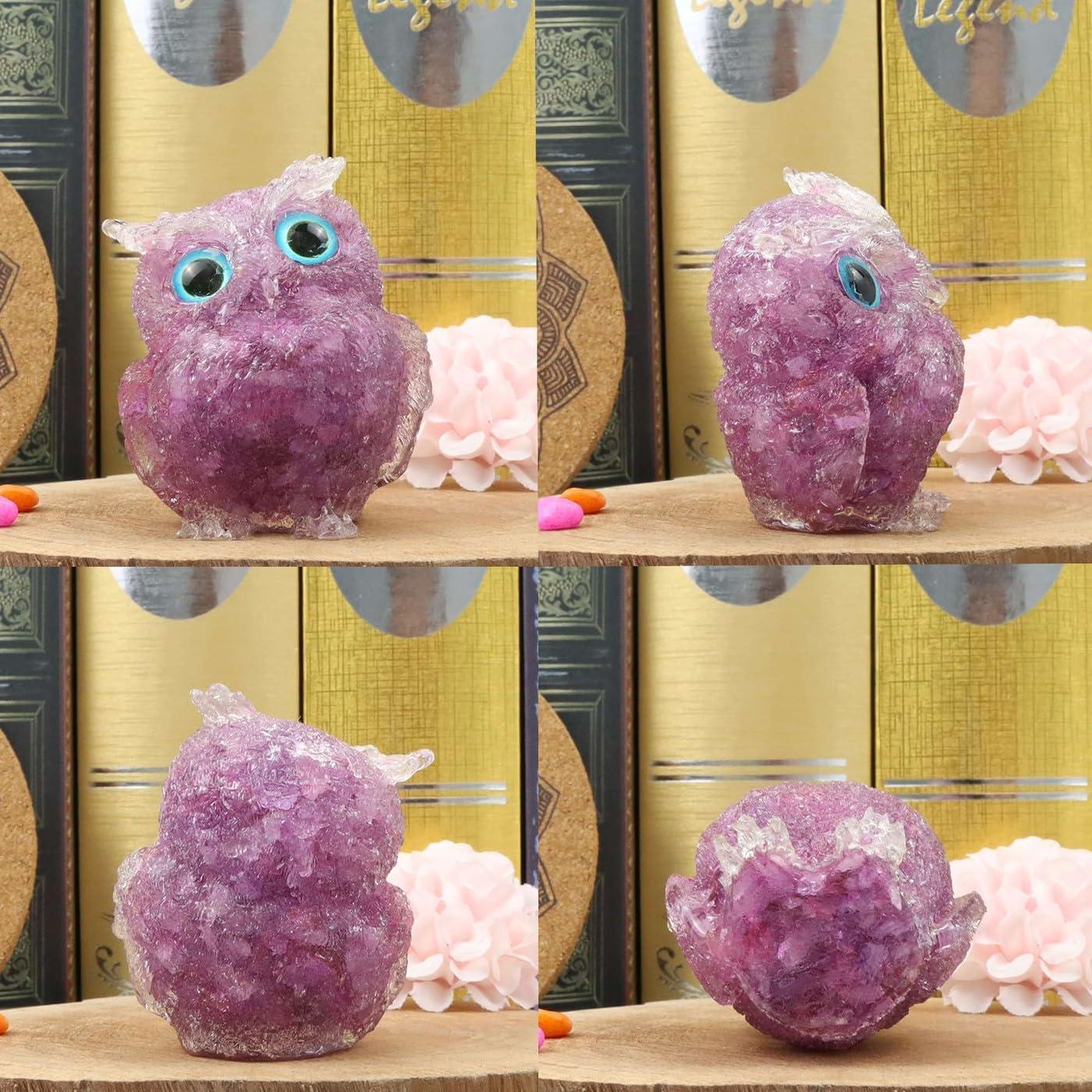 Estatua de Búho de Amatista LAIDANLA 6 cm Decoración Espiritual