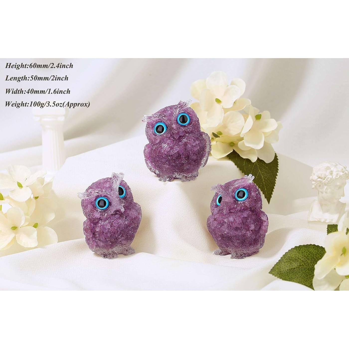 Estatua de Búho de Amatista LAIDANLA 6 cm Decoración Espiritual