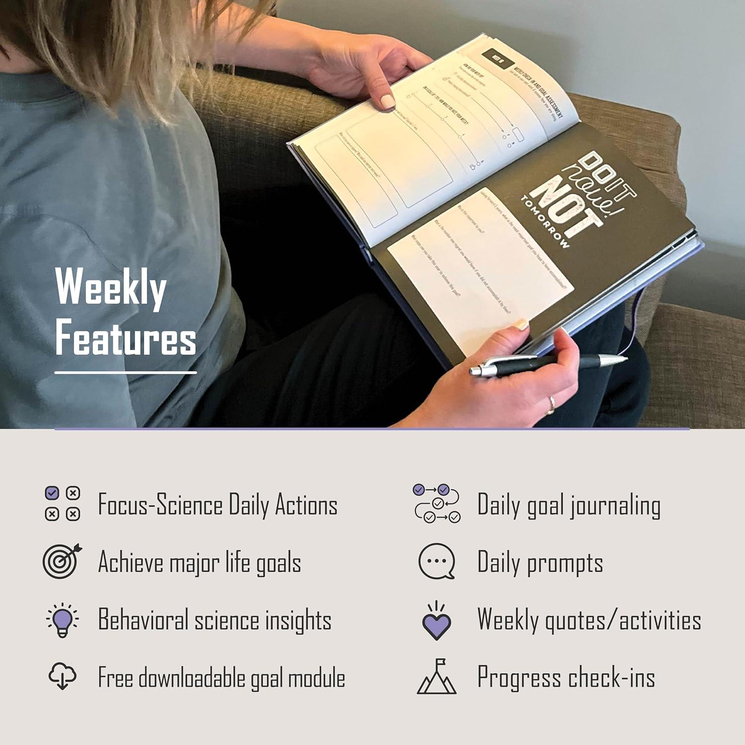 Diario de Objetivos Behavior Shift - Planificador 52 Semanas Púrpura