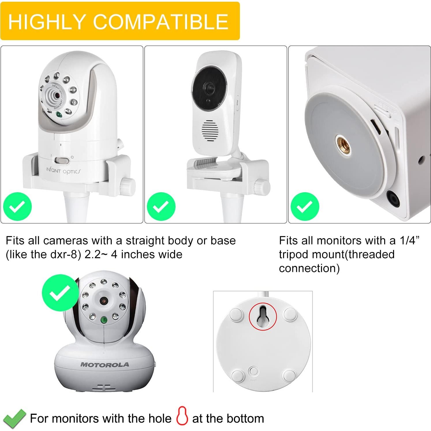 Soporte Universal para Cámara de Monitor de Bebé iTODOS Blanco