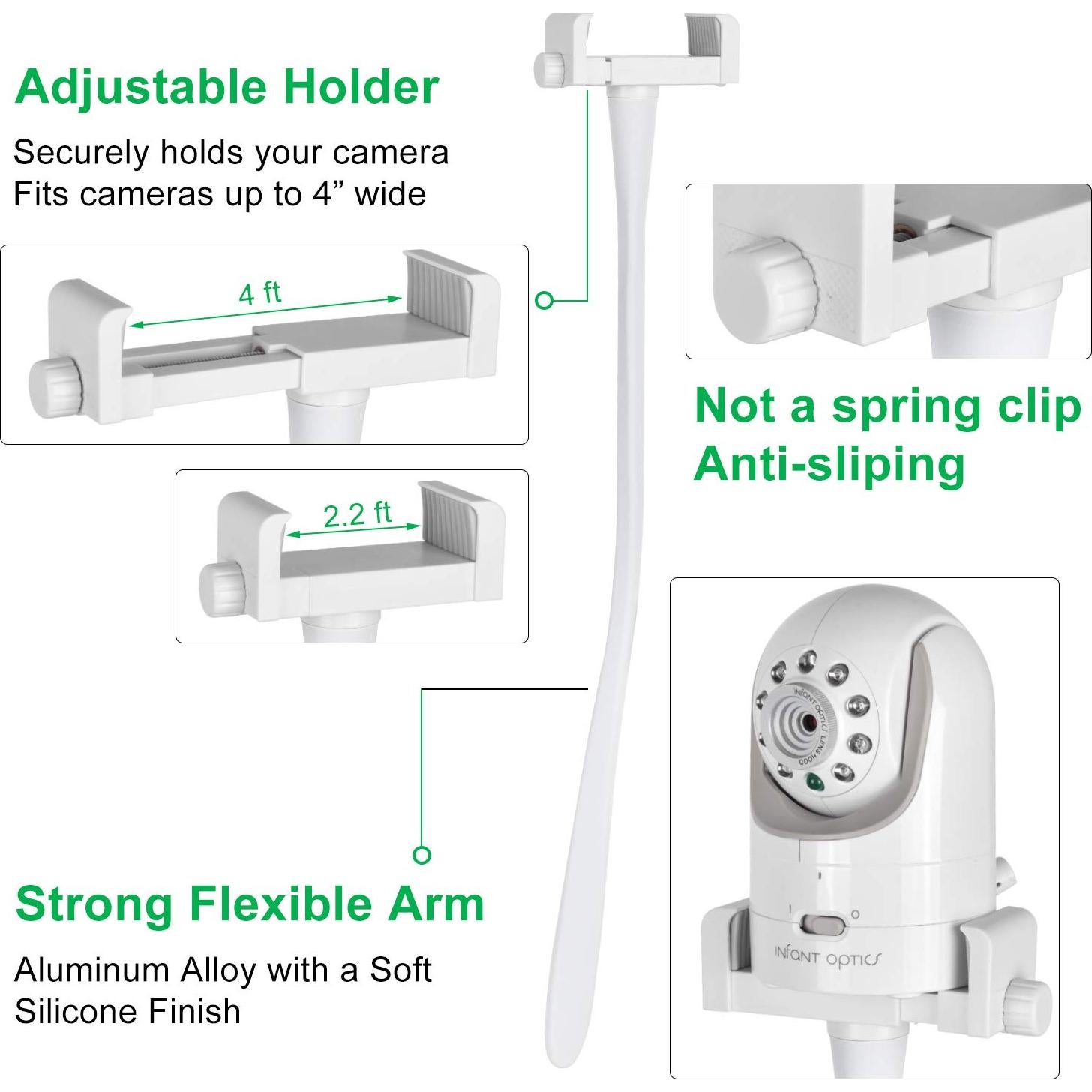 Soporte Universal para Cámara de Monitor de Bebé iTODOS Blanco