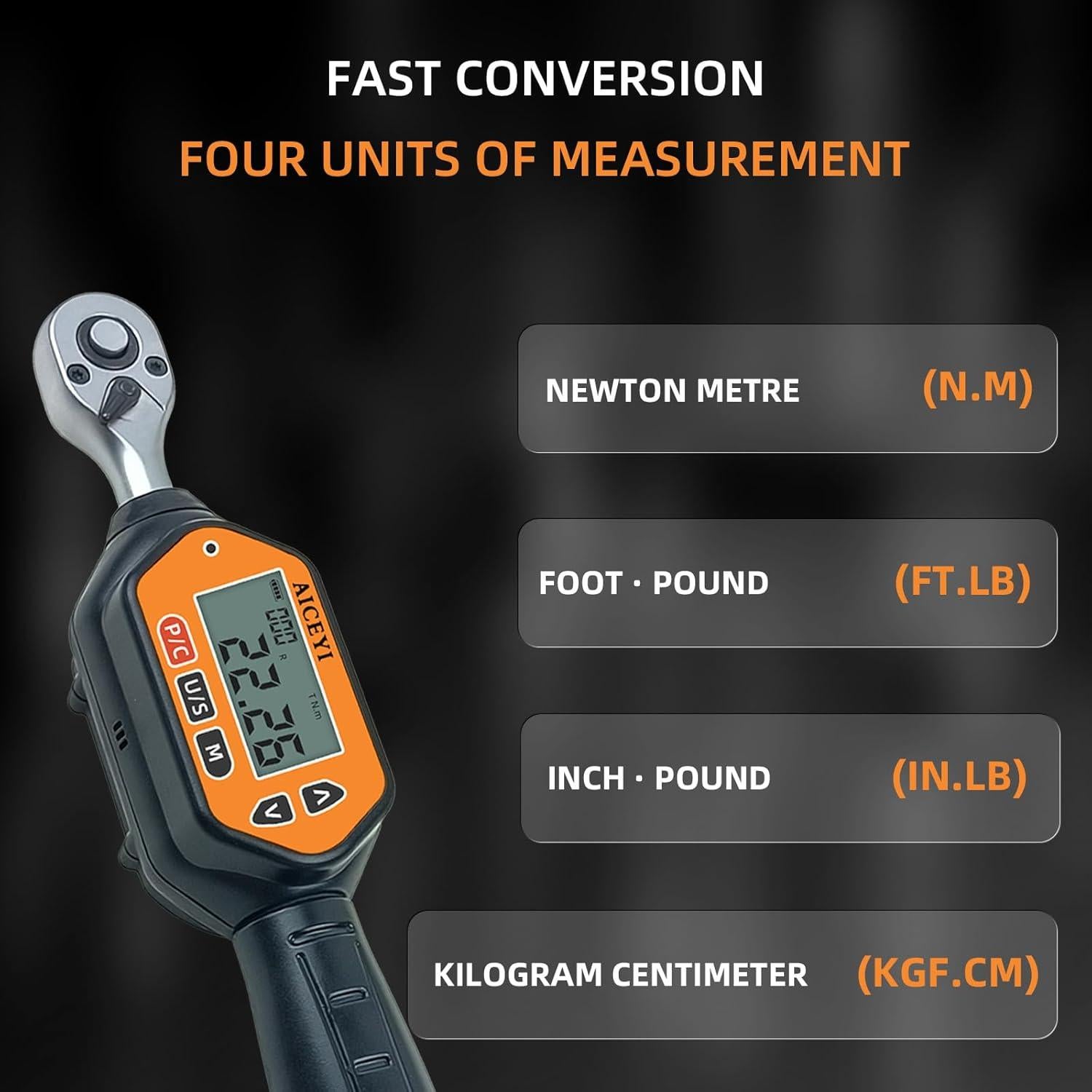 Llave de Torque Digital AICEYI 1/4" 10 Nm Precisión ±2%