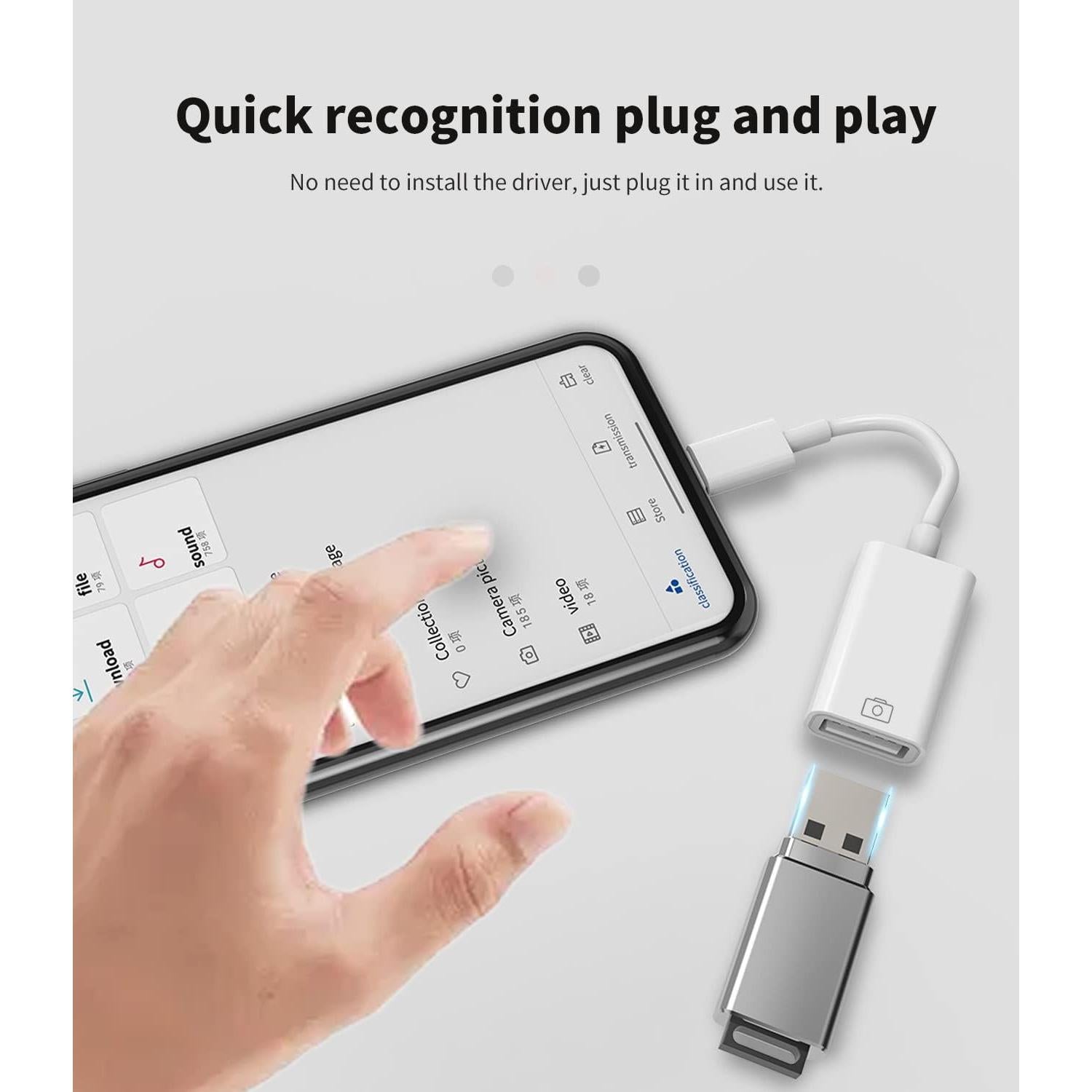 Adaptador Lightning a USB Hembra Aksenli para iPhone y iPad