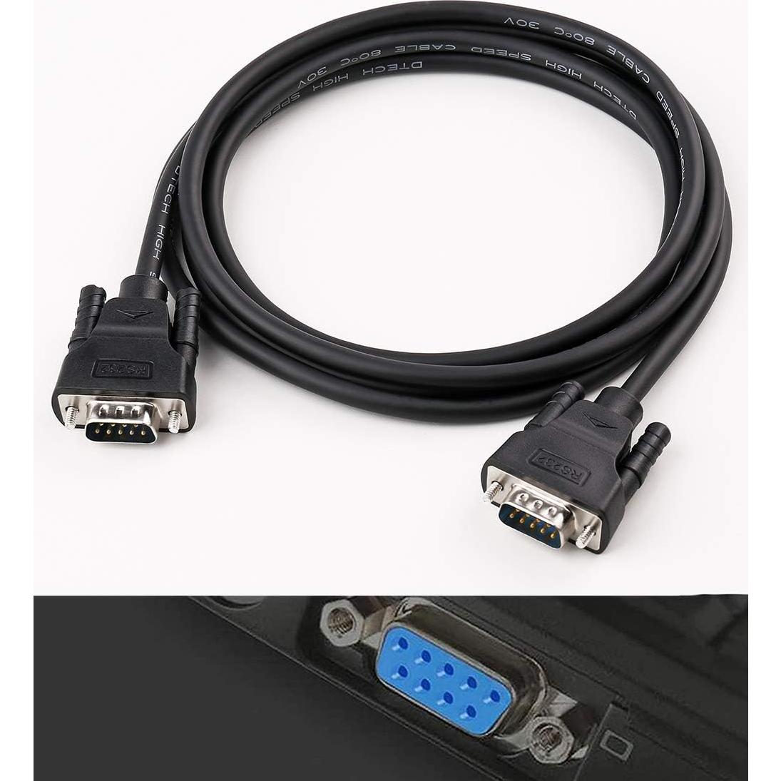 Cable Serial DB9 Macho a Macho 0.5m DTech RS232 Negro