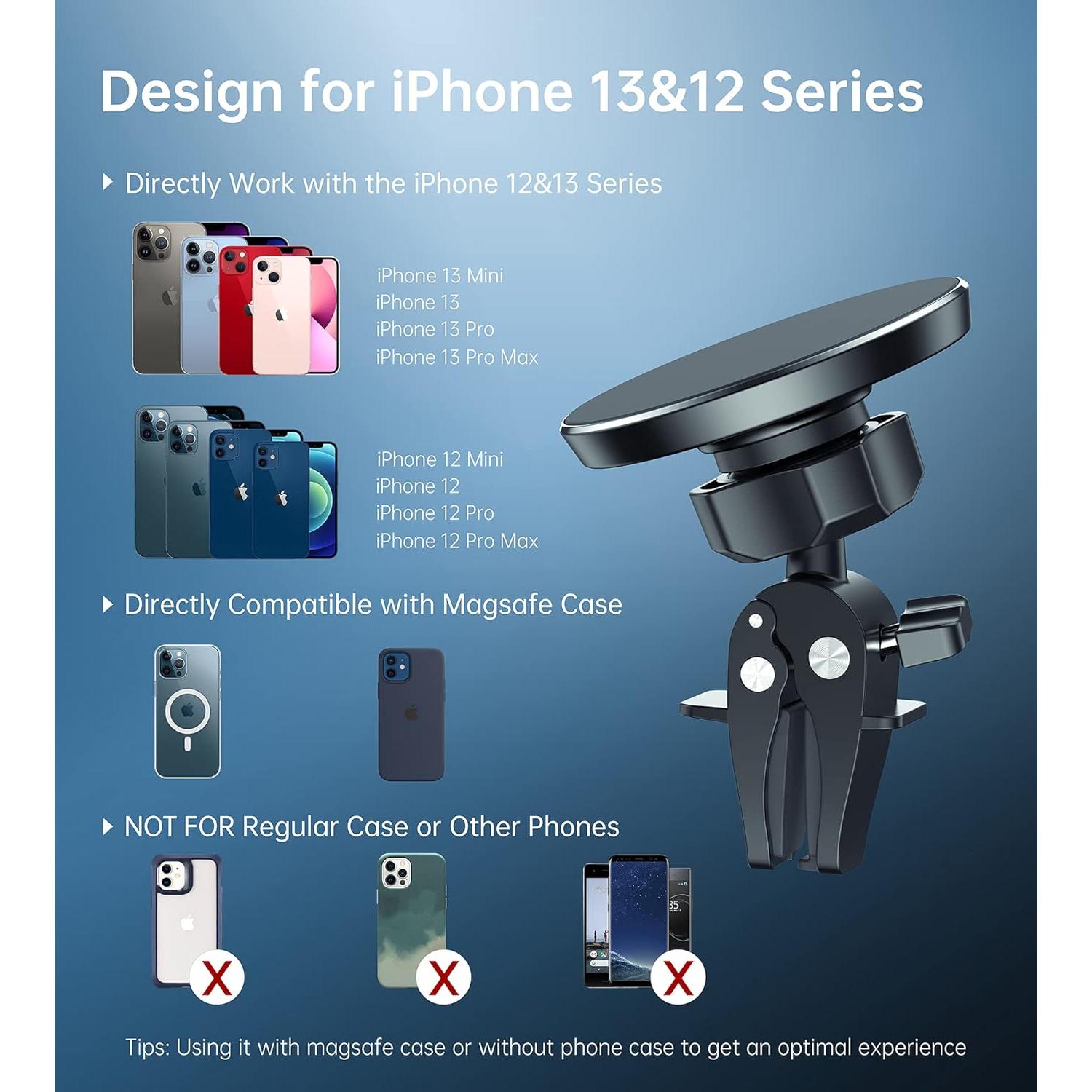 Soporte Magnético para Auto XooFly, iPhone 16-12, Ajustable