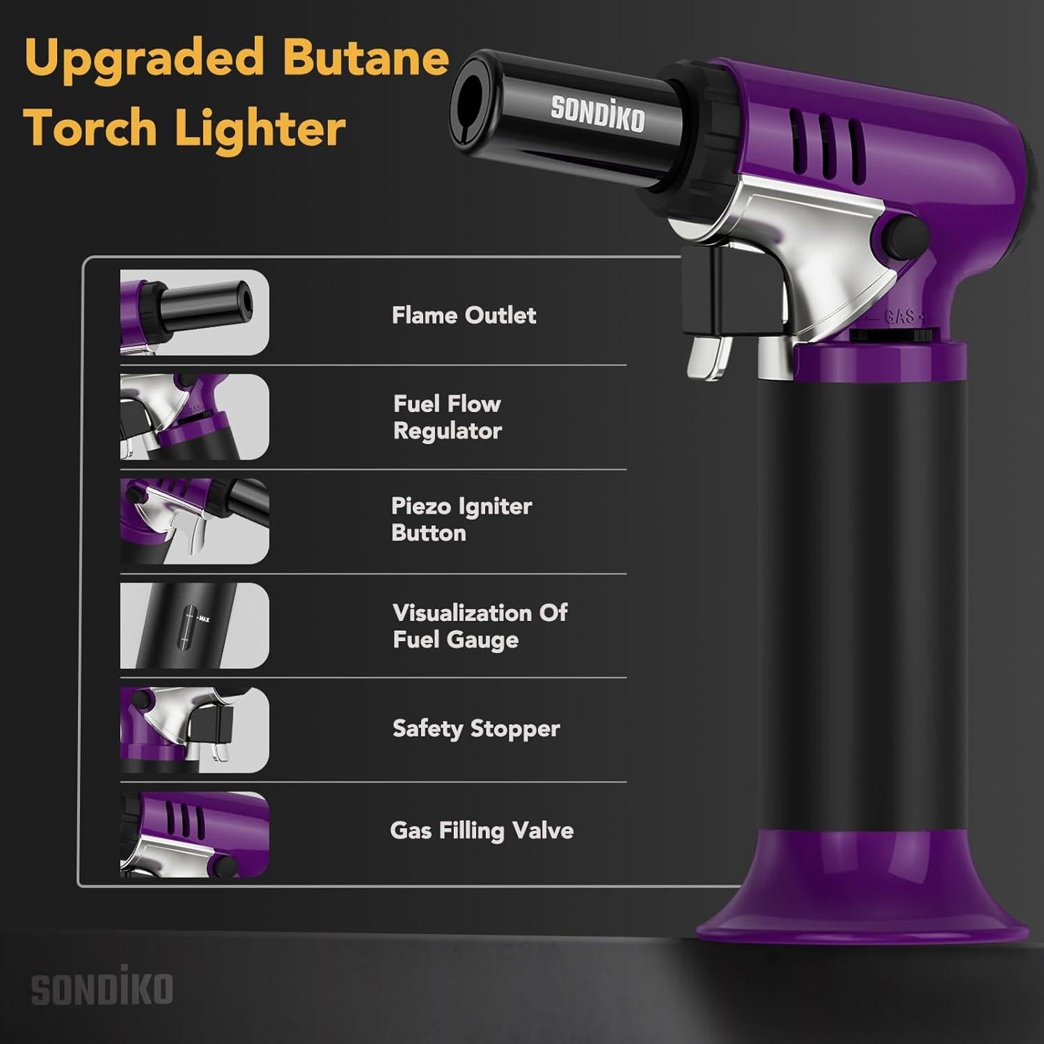 Antorcha de Butano Sondiko S907 con Medidor y Llama Ajustable